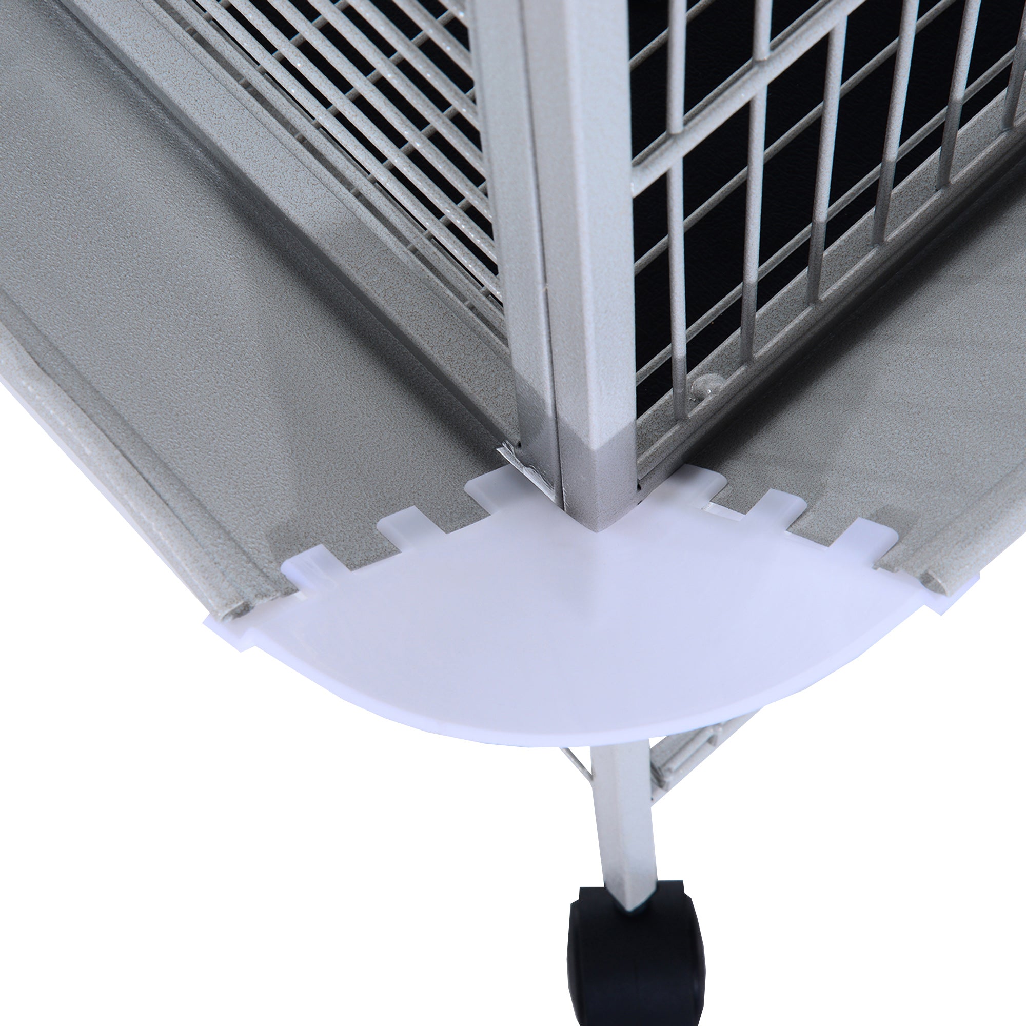 PawHut 63" Large Bird Parrot Cage Stand Finch Feeder Play Top House Perch Bowl Wheels, Silver