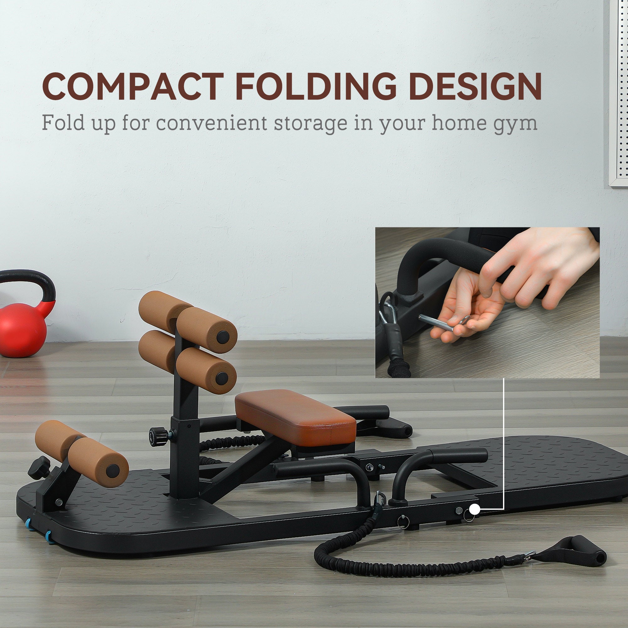 Soozier Foldable Sissy Squat Machine, Hip Thrust Machine with Push Up Stand, Multipurpose Glute Workout Equipment