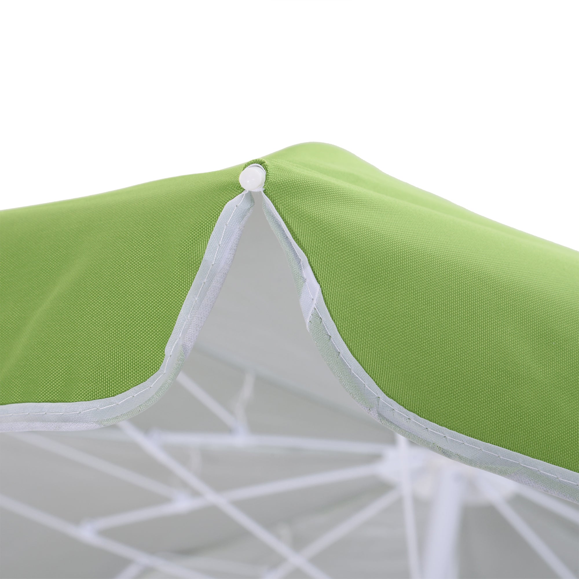 Outsunny 6.7ft Beach Umbrella with Push Button Tilt, Ruffled Outdoor Umbrella with Carry Bag and 8 Ribs, Green