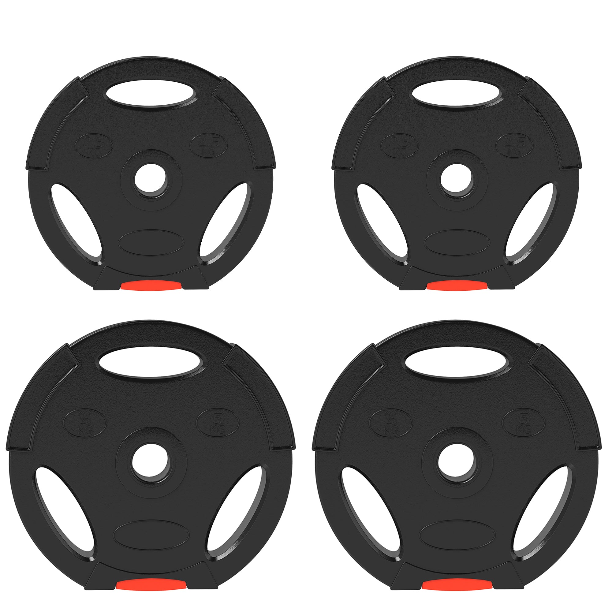 Soozier 1-Inch Weight Plates, Barbell Weights Set for Weightlifting and Strength Training, 2 x 11lbs + 2 x 5.5lbs