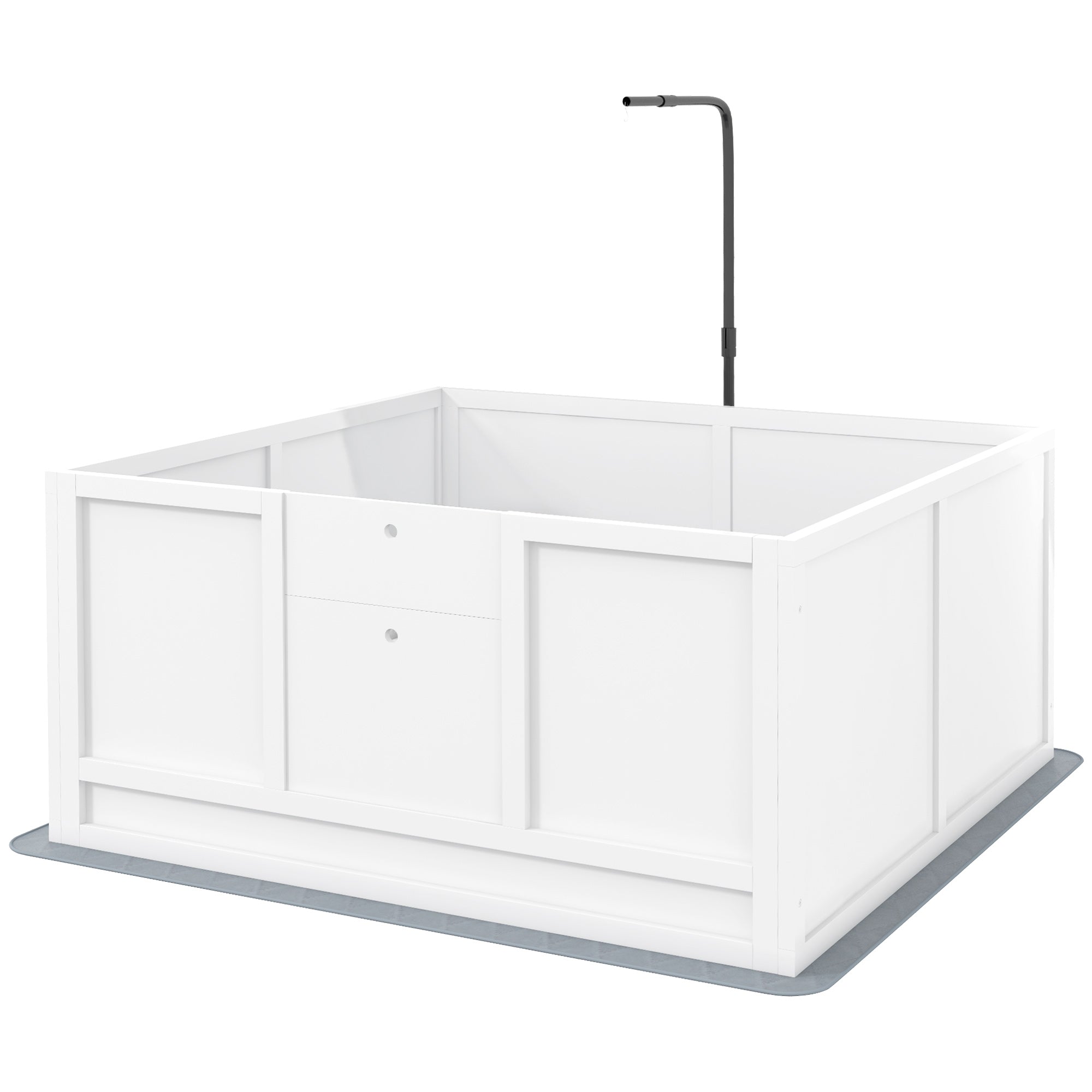 PawHut Whelping Box for Dogs with Retractable Light Stand, Waterproof Pad, Rail, Adjustable Height Door, 41" x 39"