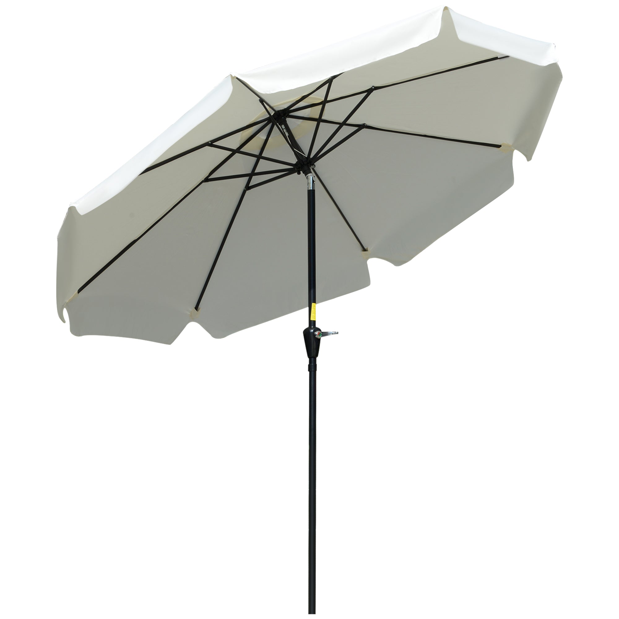 Outsunny 8.5 ft Outdoor Market Table Umbrella, Round Patio Umbrella with Tilt and Crank for Garden, Backyard, Deck, Cream White