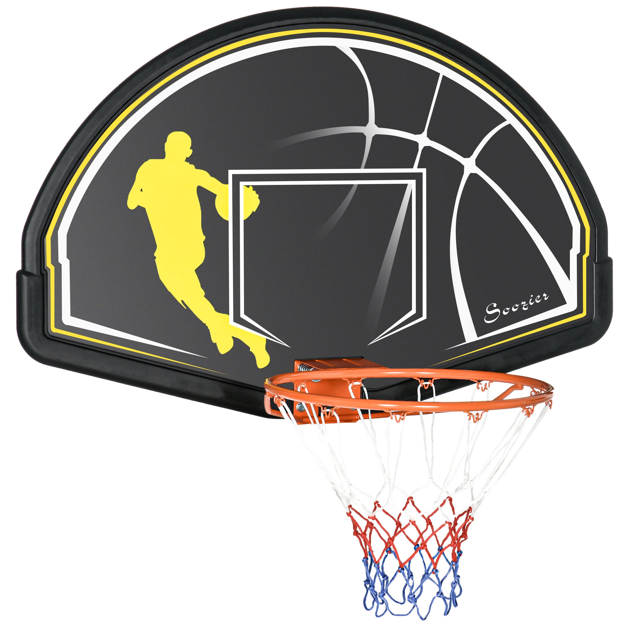 Soozier Wall Mounted Basketball Hoop, Mini Basketball Hoop and Backboard for Kids and Adults
