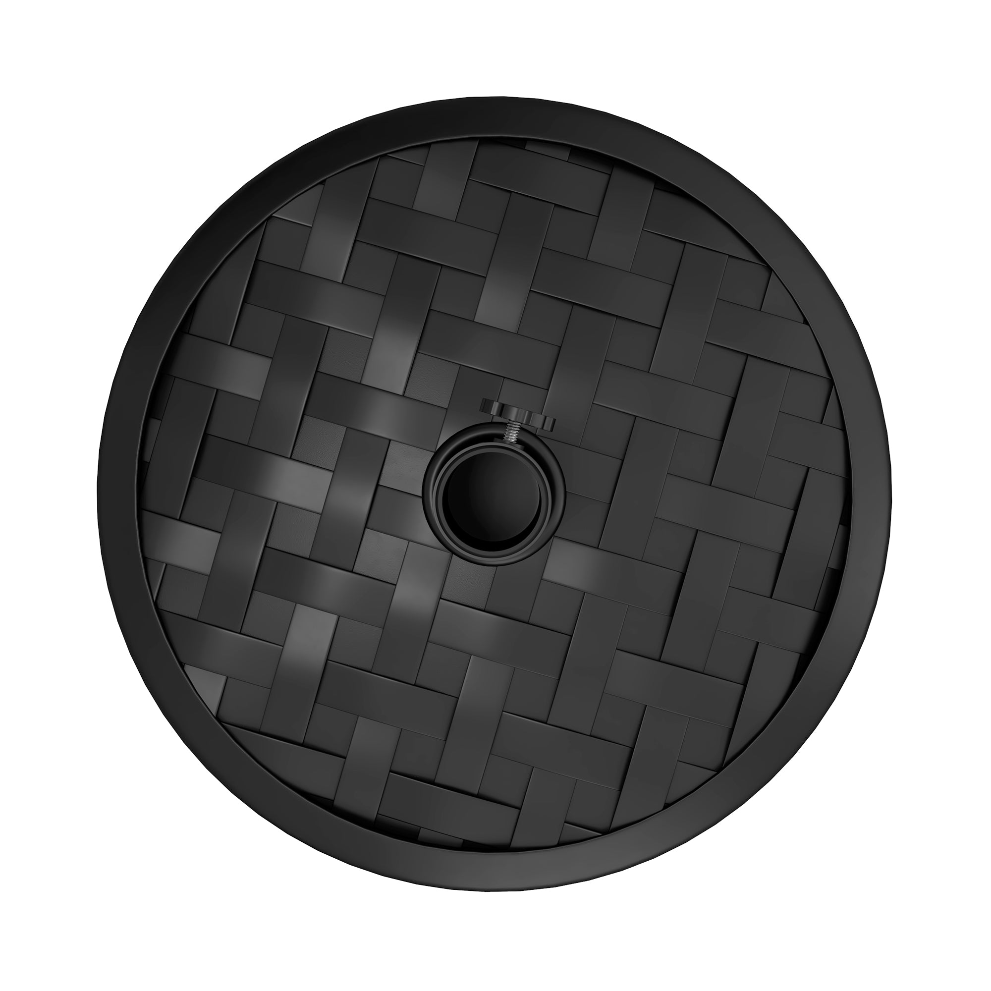 Outsunny 40lbs. Concrete Umbrella Base with Rattan Effect, Heavy Duty Parasol Stand for Outdoor Patio Umbrella, Black