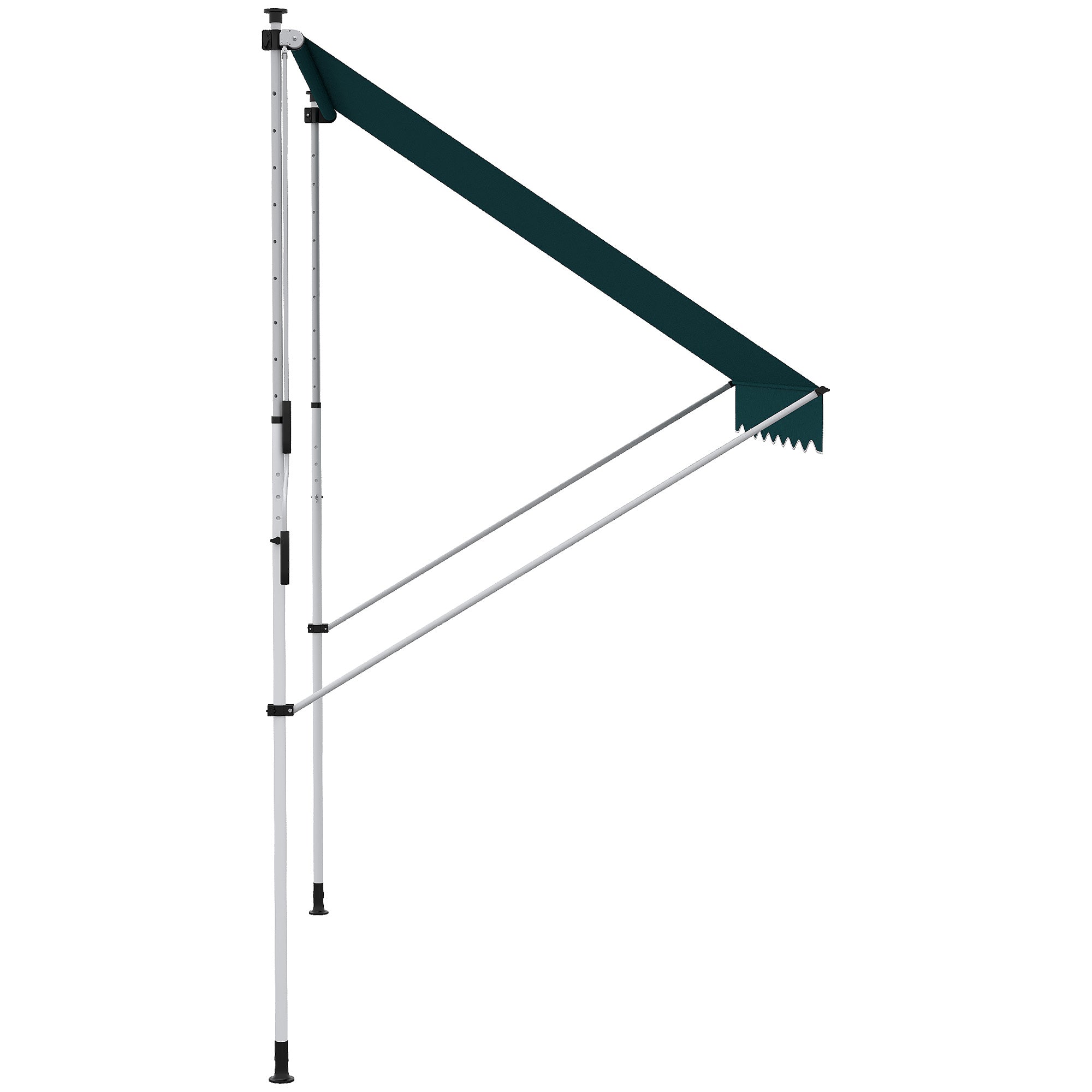 Outsunny 6.6'x5' Manual Retractable Patio Awning Window Door Sun Shade Deck Canopy Shelter Water Resistant UV Protector Green
