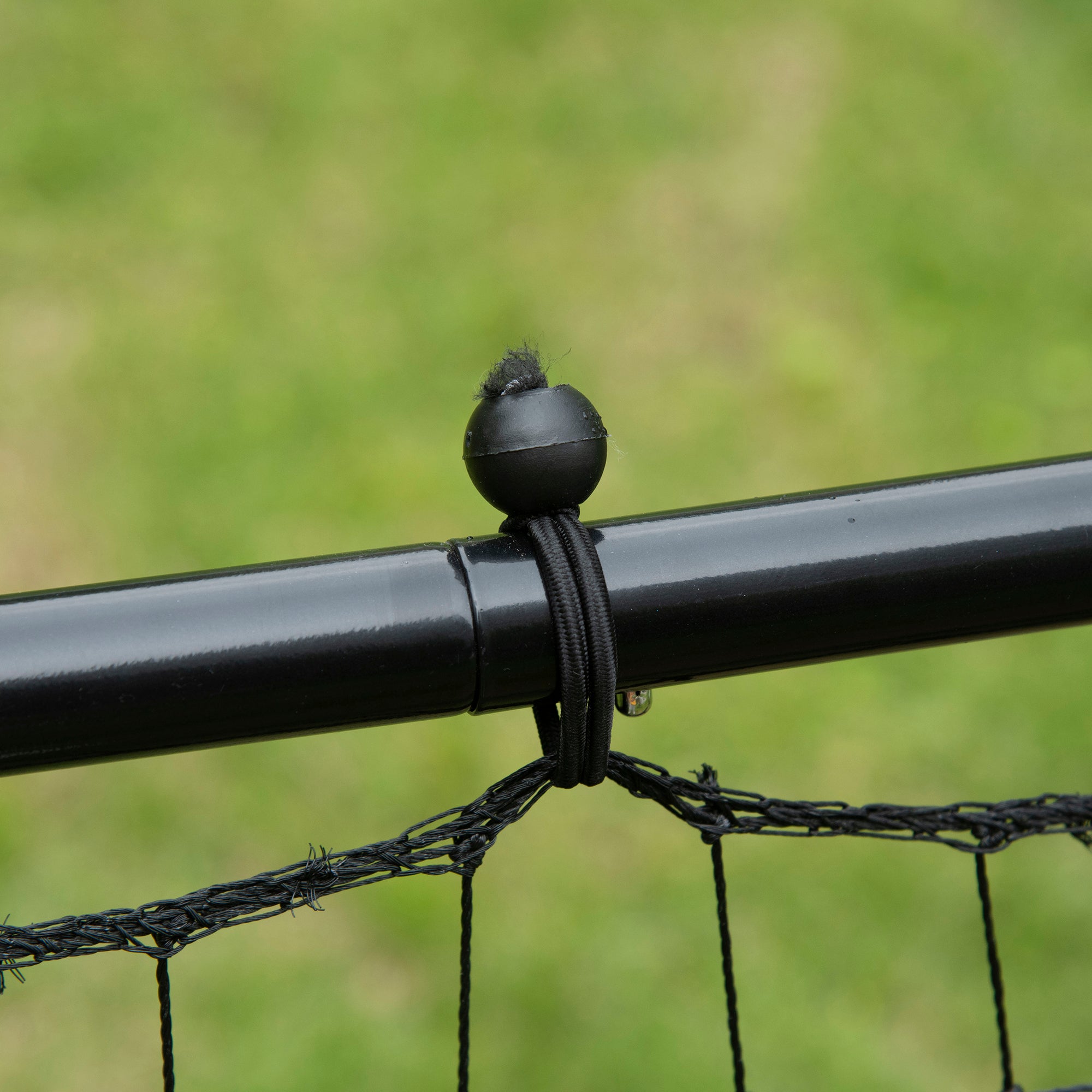HOMCOM Volleyball Rebounder Net Football Training Aid Kickback Target Play Black