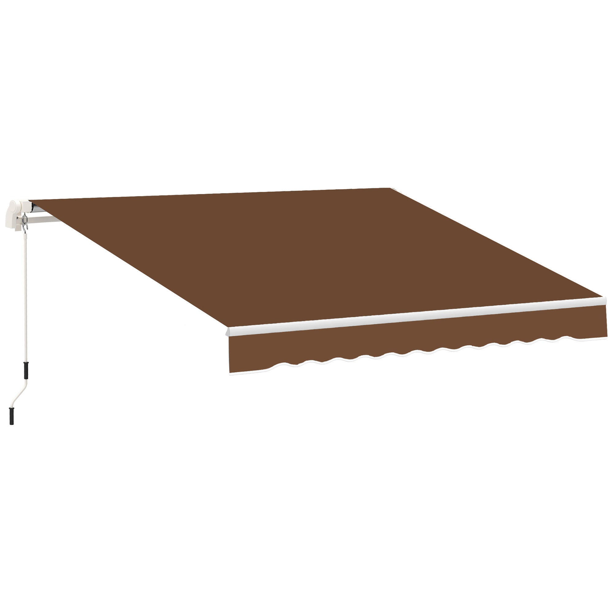 Outsunny 10' x 8' Manual Retractable Awning, Sun Shade Shelter Canopy, with Aluminum Frame and UV Protection for Patio Deck Yard Window Door, Coffee