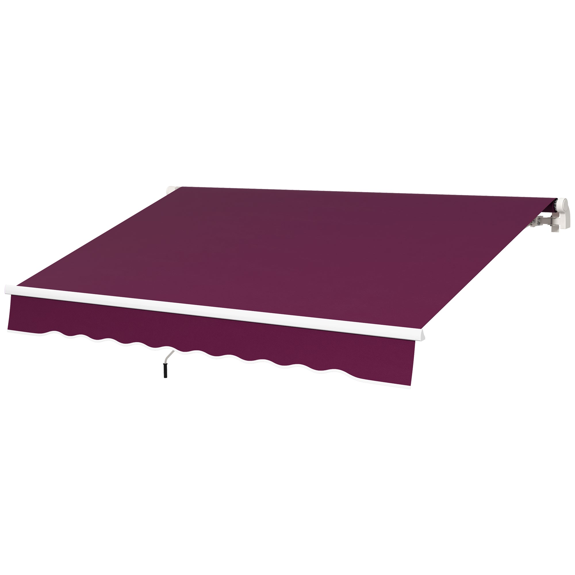 Outsunny 10' x 6.5' Manual Retractable Awning with LED Lights, Aluminum Frame Sun Canopies for Patio Door Window, Wine Red
