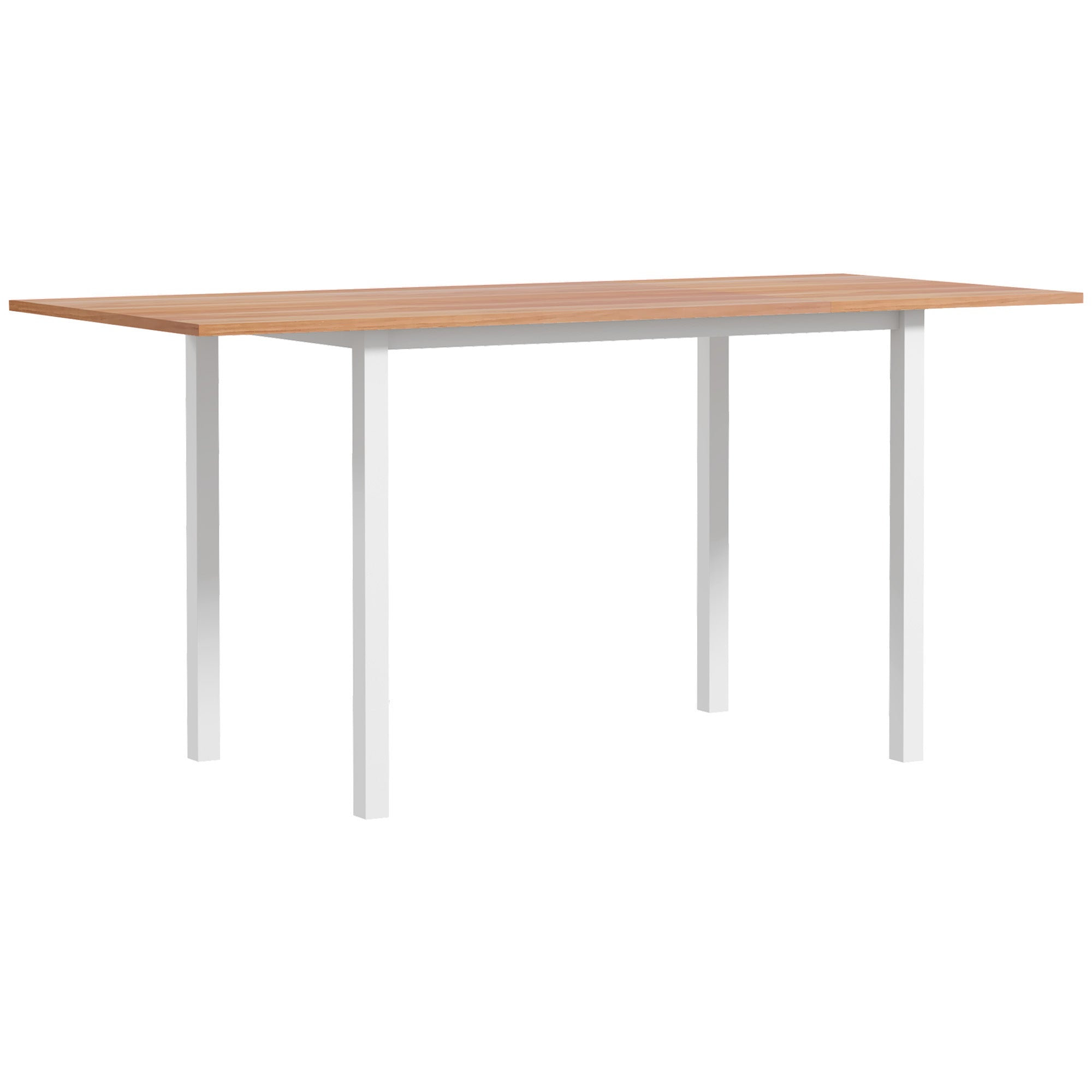 HOMCOM Extending Kitchen Table For Six, Expandable Dining Table for Small Spaces, Folding Dining Table, Natural