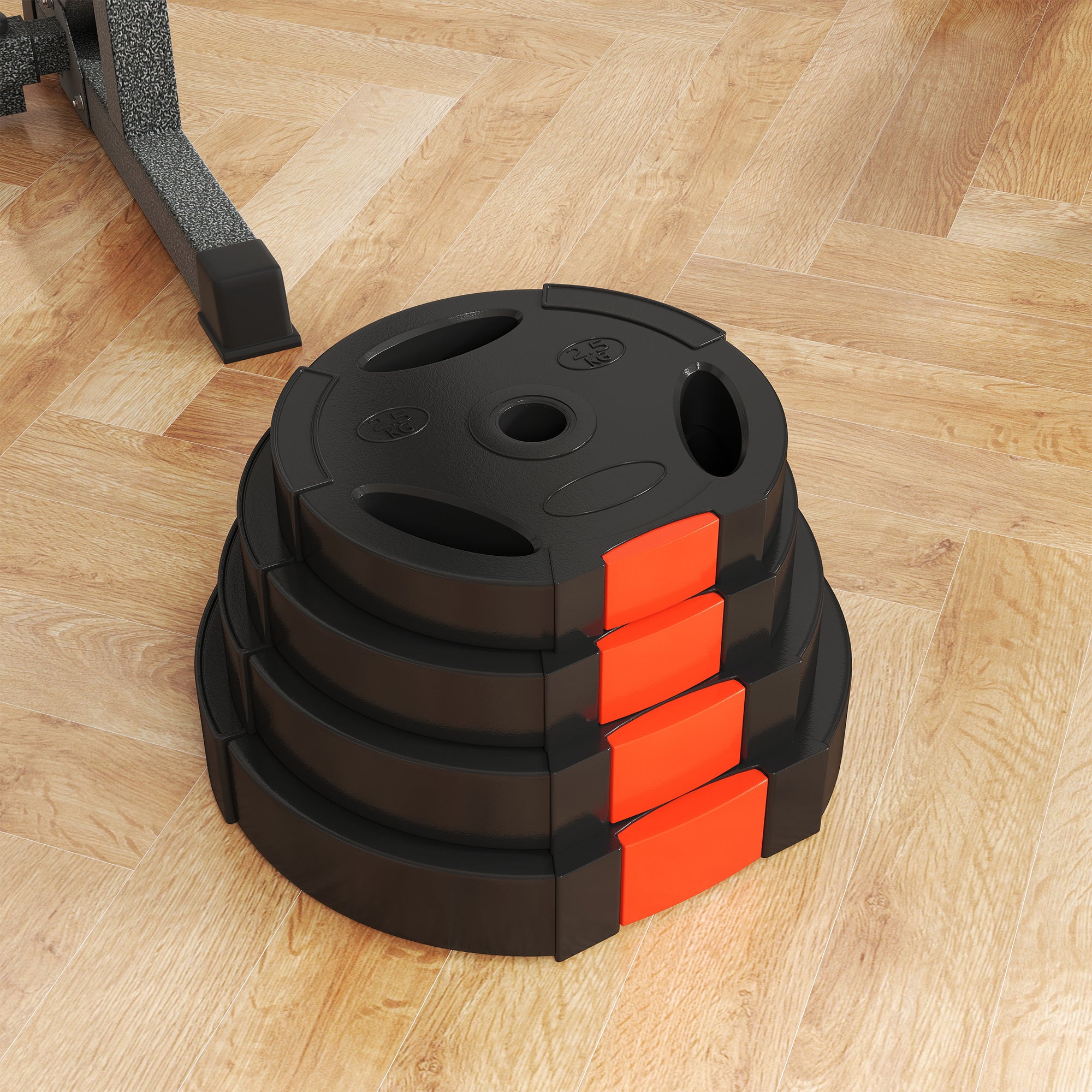 Soozier 1-Inch Weight Plates, Barbell Weights Set for Weightlifting and Strength Training, 2 x 11lbs + 2 x 5.5lbs