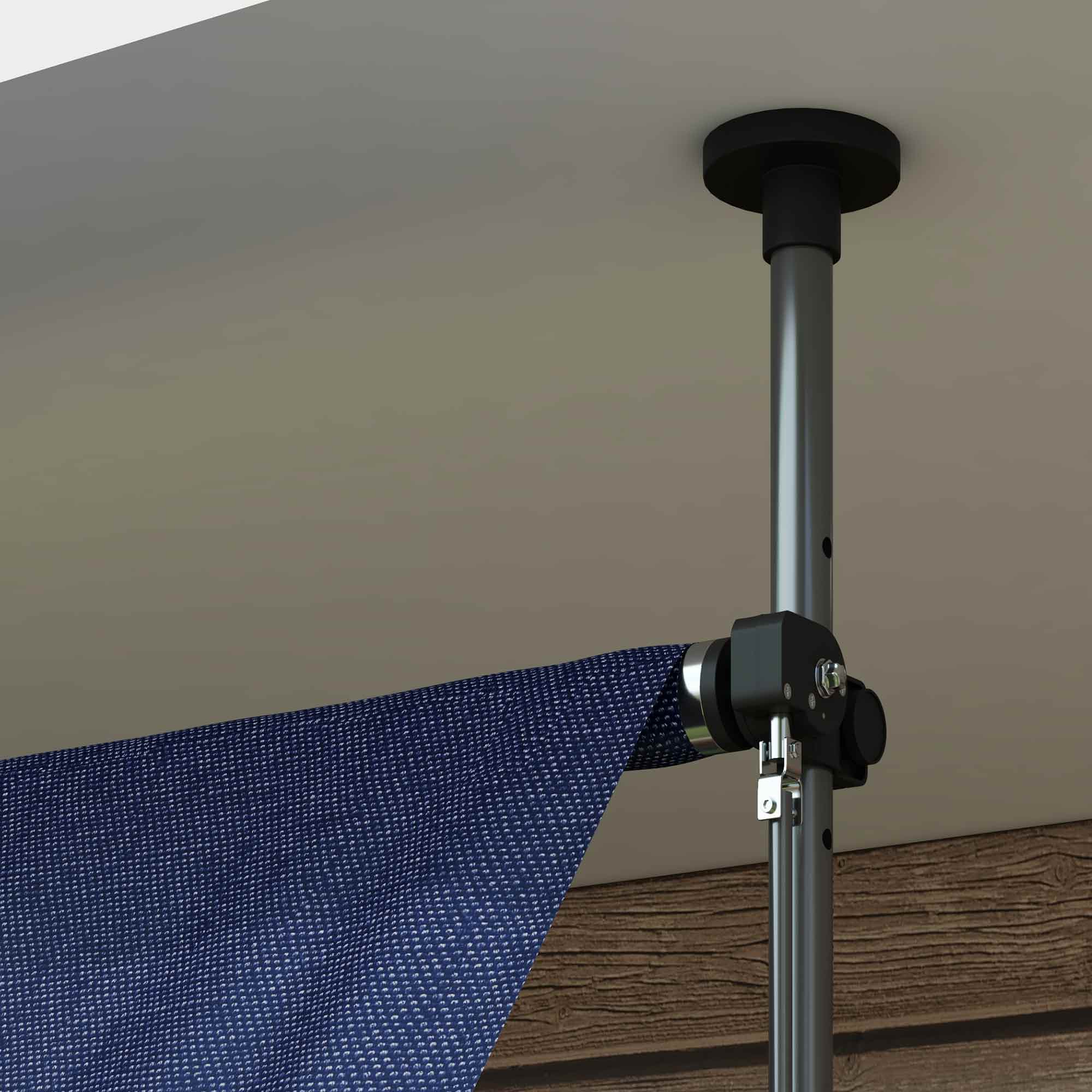 Outsunny 10' x 3' Manual Retractable Awning, Non-Screw Freestanding Patio Awning, UV Resistant, for Window or Door, Blue