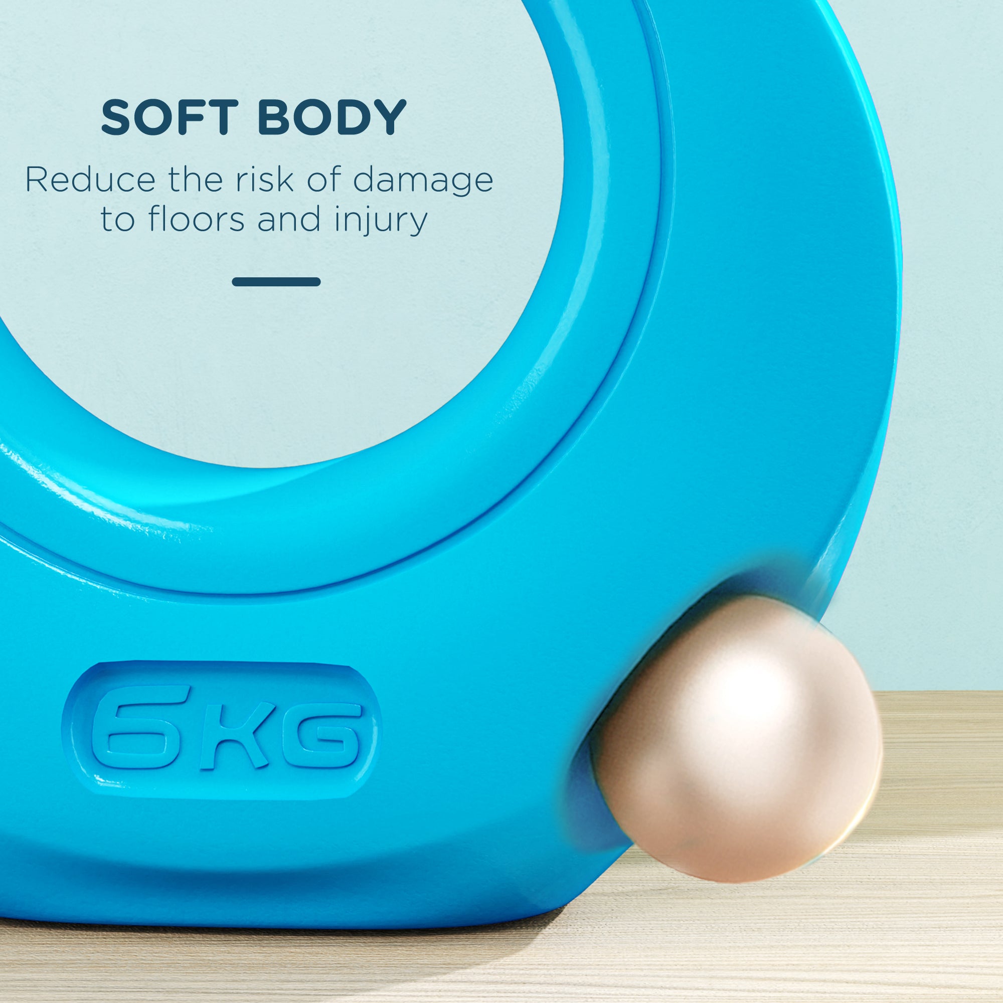 Soozier 13lbs Kettlebell, Soft Kettle Bell with Wide Handle for Home Gym Weight Lifting and Strength Training, Light Blue