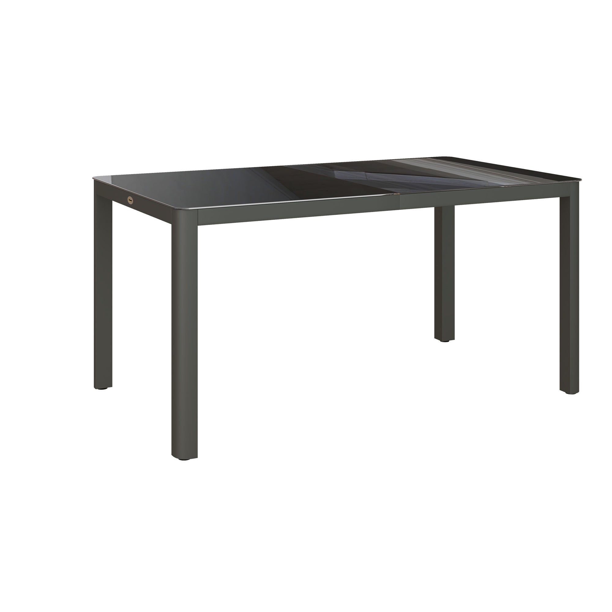 Outsunny 59" x 35" Aluminium Outdoor Dining Table for 6, with Glass Tabletop, Grey