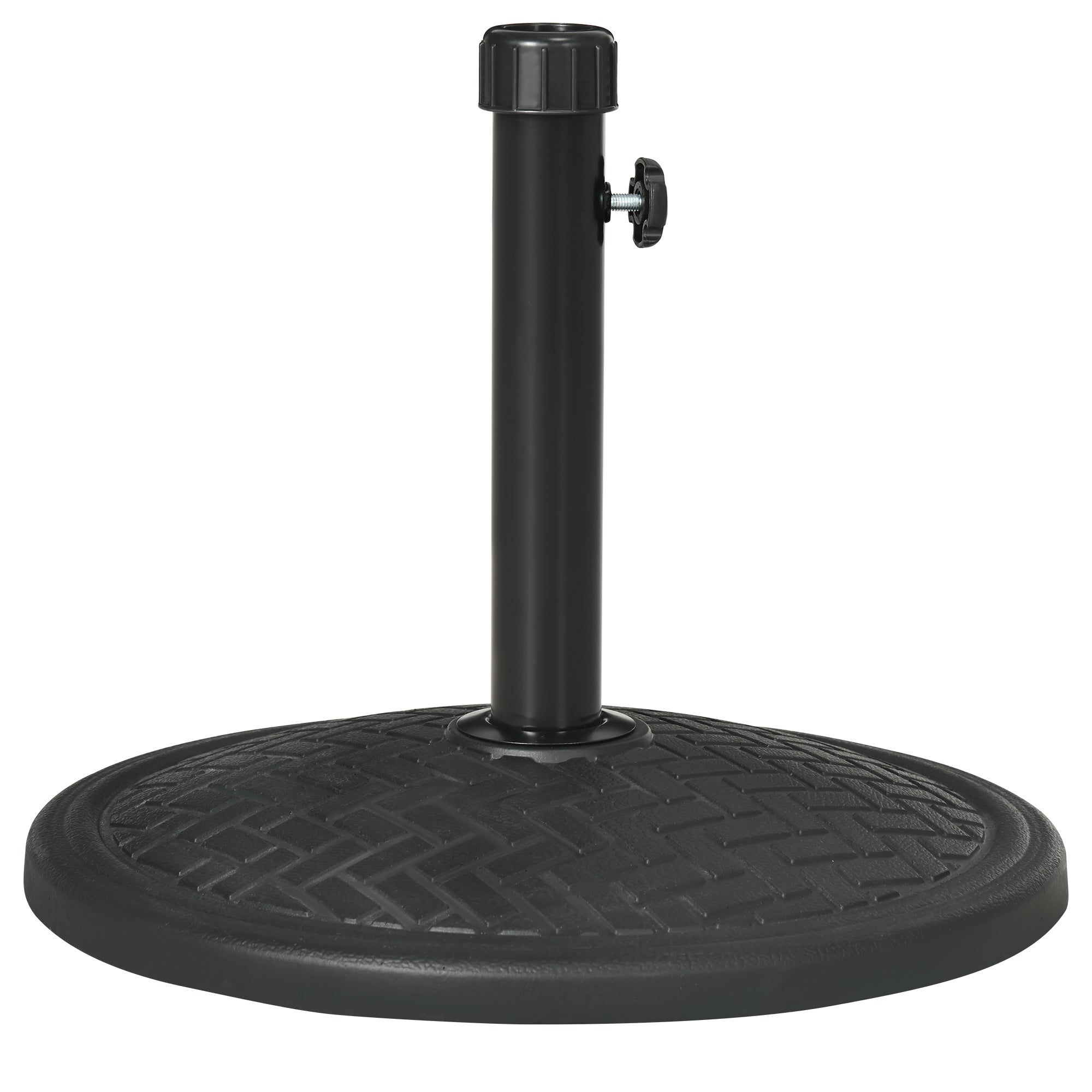 Outsunny 31lbs Patio Umbrella Base Holder, Concrete Round Outdoor Market Umbrella Stand Weight for Lawn, Deck, Backyard, Garden, Black