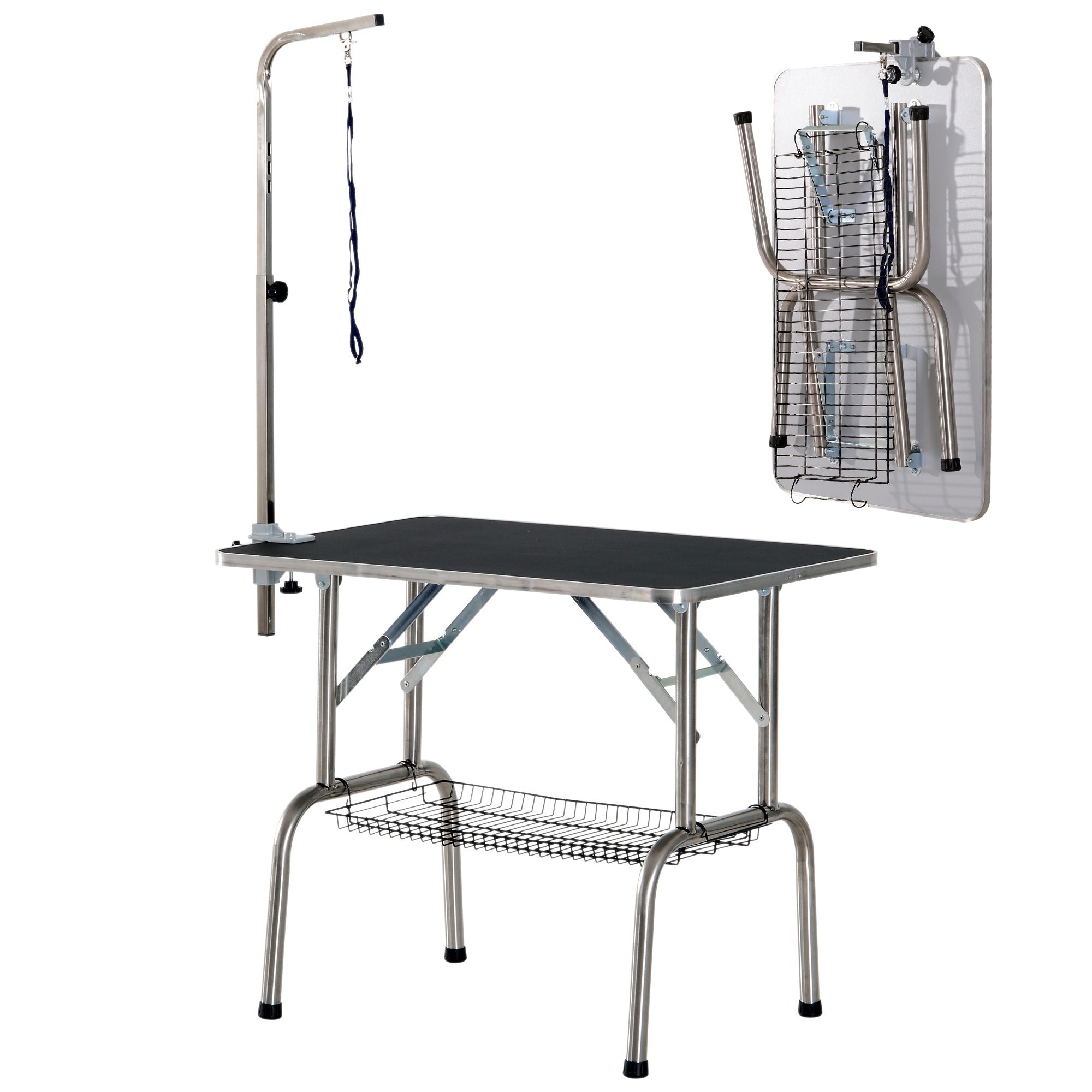 PawHut 36-inch Dog Grooming Table Stainless Steel QUALITY GUARANTEED with Adjustable Arm and Basket