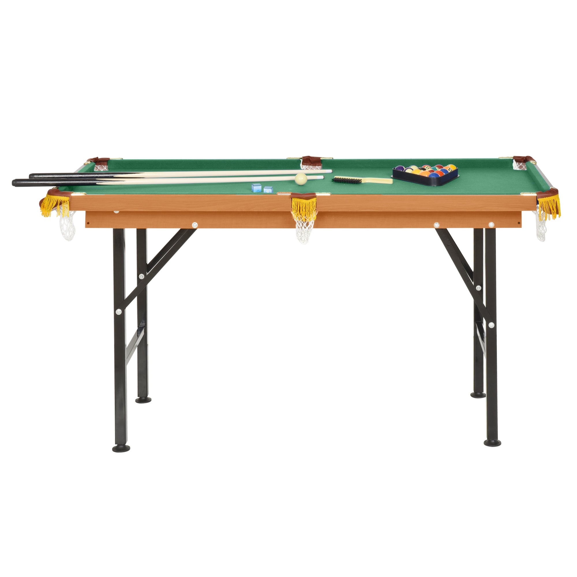 Soozier 54.3"L Mini Pool Table Portable Billiard Table Includes Cues, Ball, Chalk, Rack, for Kids