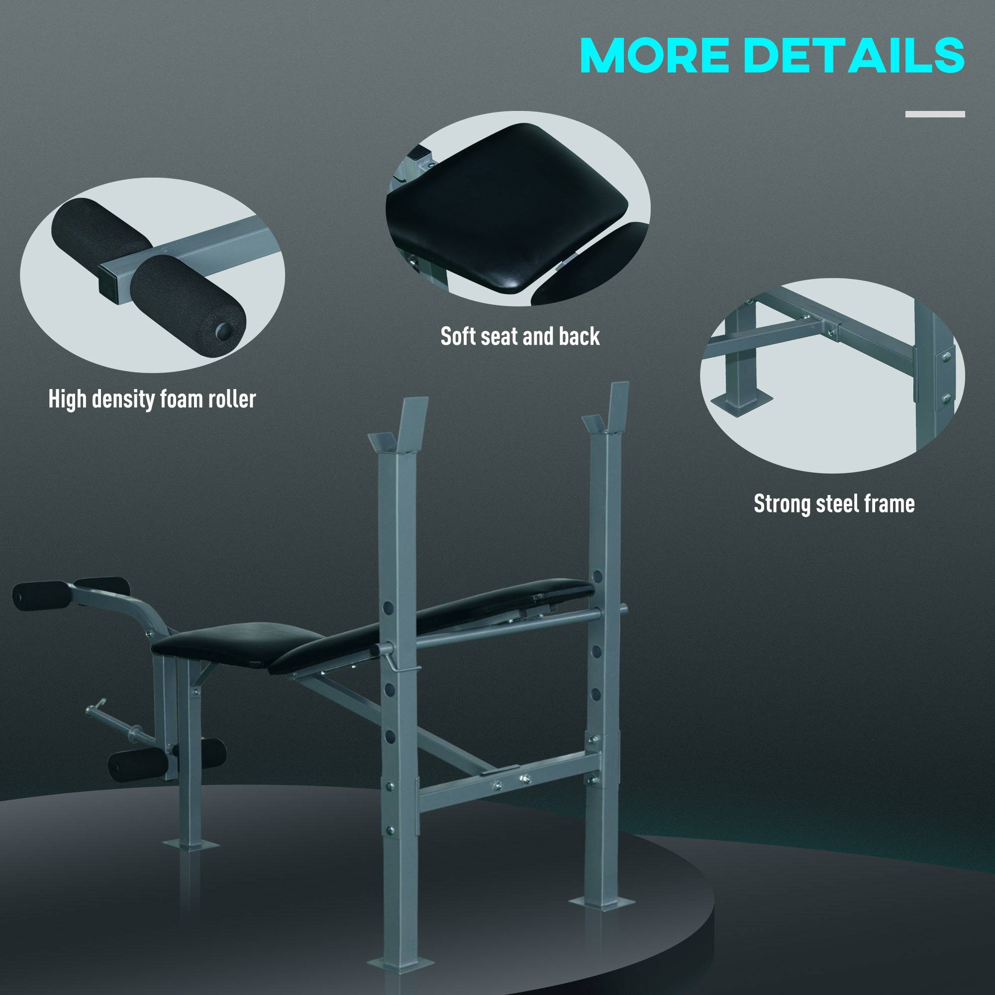 Soozier Incline Decline Weight Bench with Leg Extension and Barbell Rack, Adjustable Bench Press Weight Lifting Bench