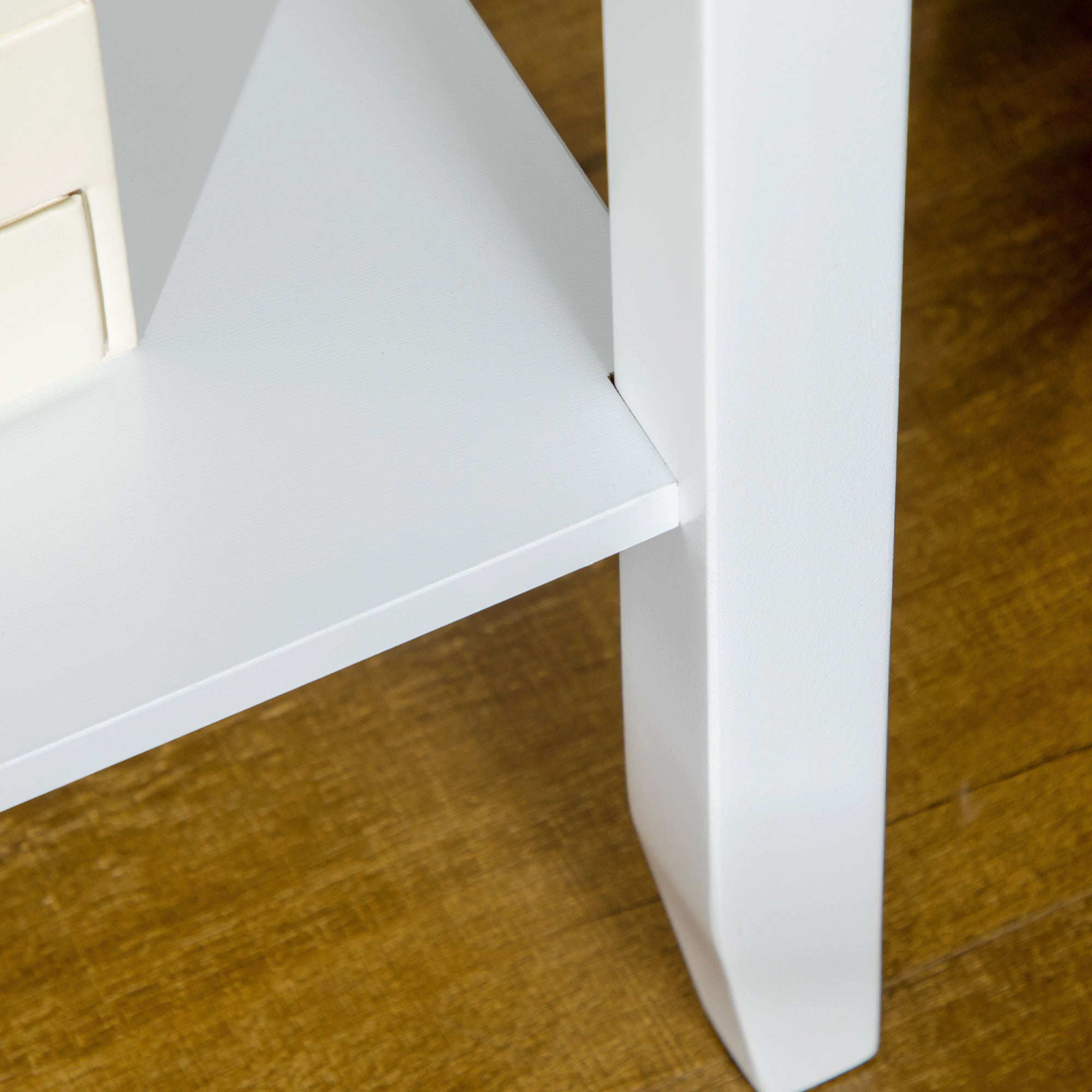 HOMCOM Side Table Set of 2, End Tables with Drawer and Bottom Shelf, 2-tier Nightstand for Bedroom, Living Room, White