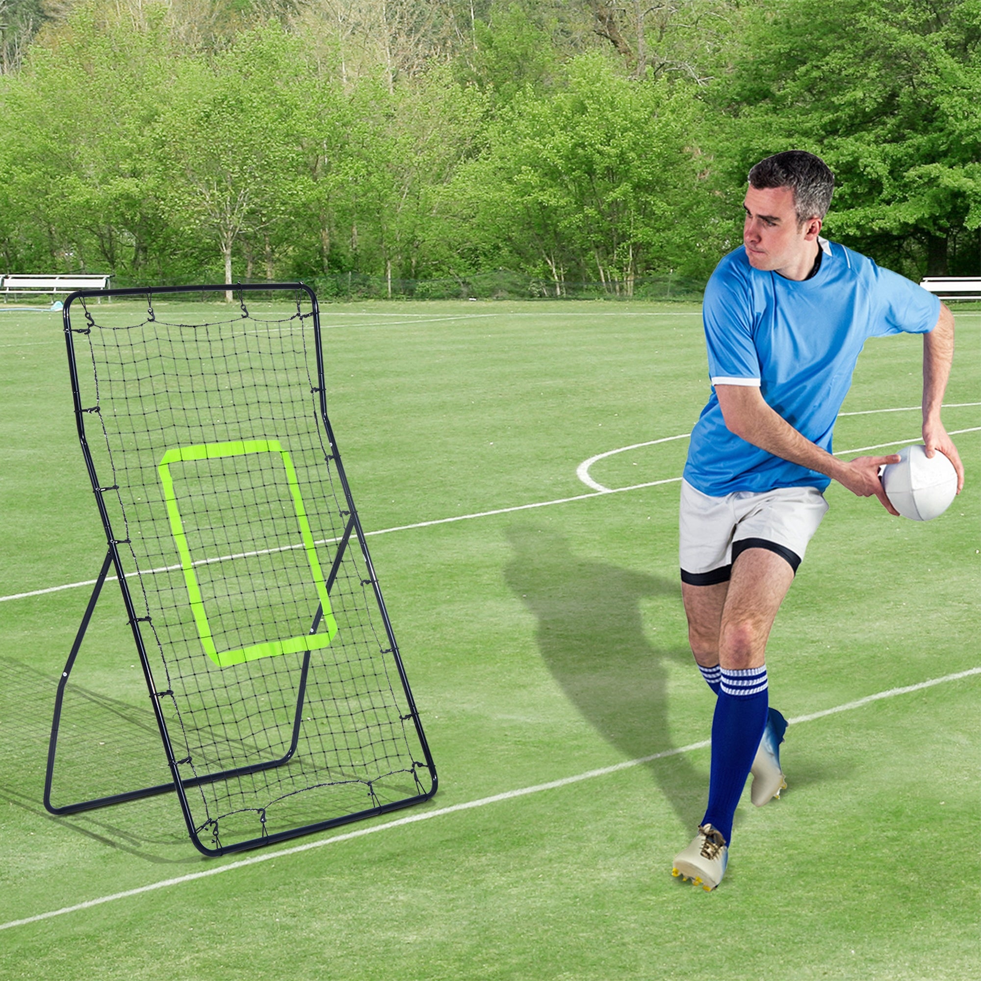 Soozier Multi-use Pitchback Rebounder Net Sports Throwing, Pitching and Fielding Trainer Screen Target Netting