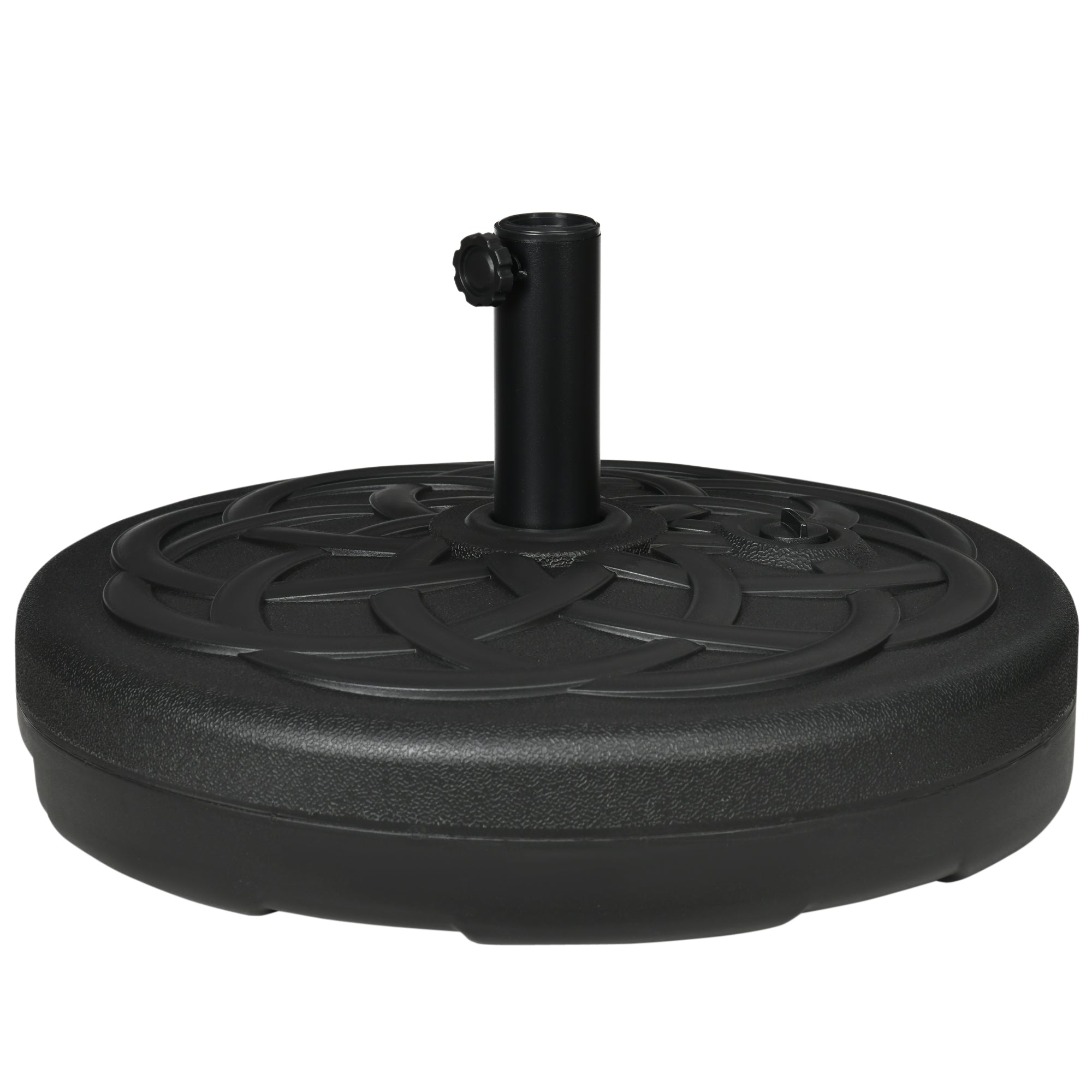 Outsunny 77 lb Heavy Duty Patio Umbrella Base, 22" Round Market Umbrella Stand for Deck, Outdoor, Backyard, Black