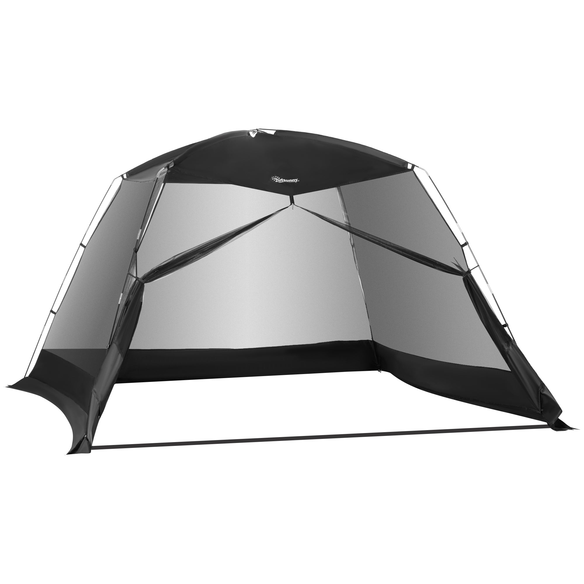 Outsunny 10 x 10 ft Canopy Screen Tent, Outdoor Screen House Camping Gazebo with Portable Carry Bag for 4-6 People, Black