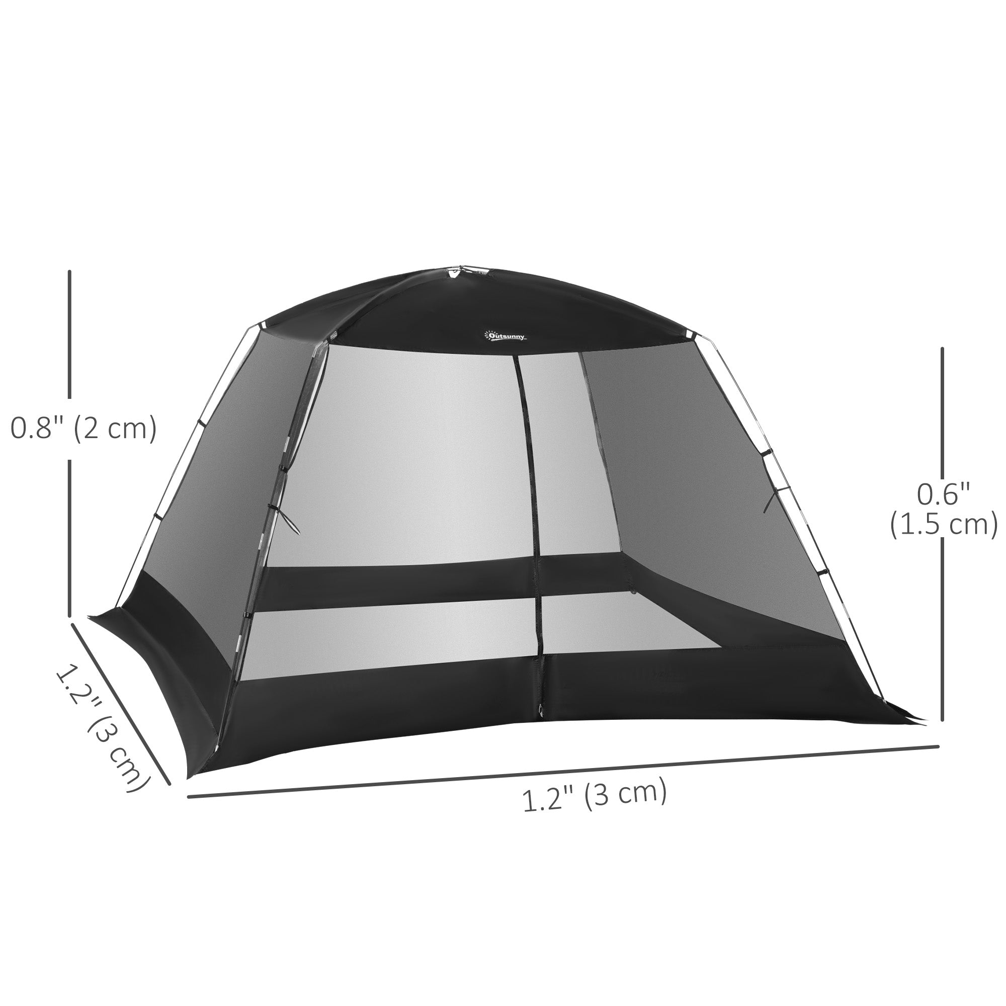Outsunny 10 x 10 ft Canopy Screen Tent, Outdoor Screen House Camping Gazebo with Portable Carry Bag for 4-6 People, Black