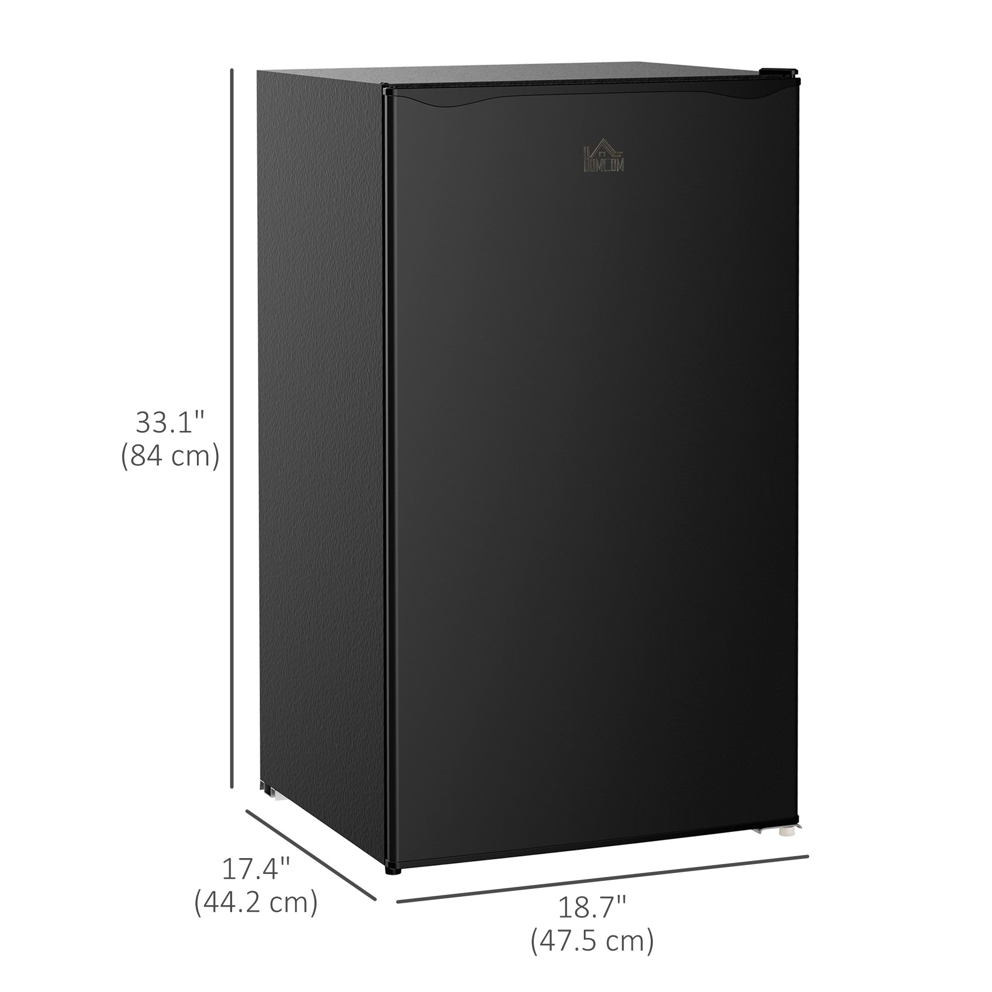 HOMCOM Compact Refrigerator, Mini Fridge with Freezer, Adjustable Shelf, Mechanical Thermostat and Reversible Door, Black
