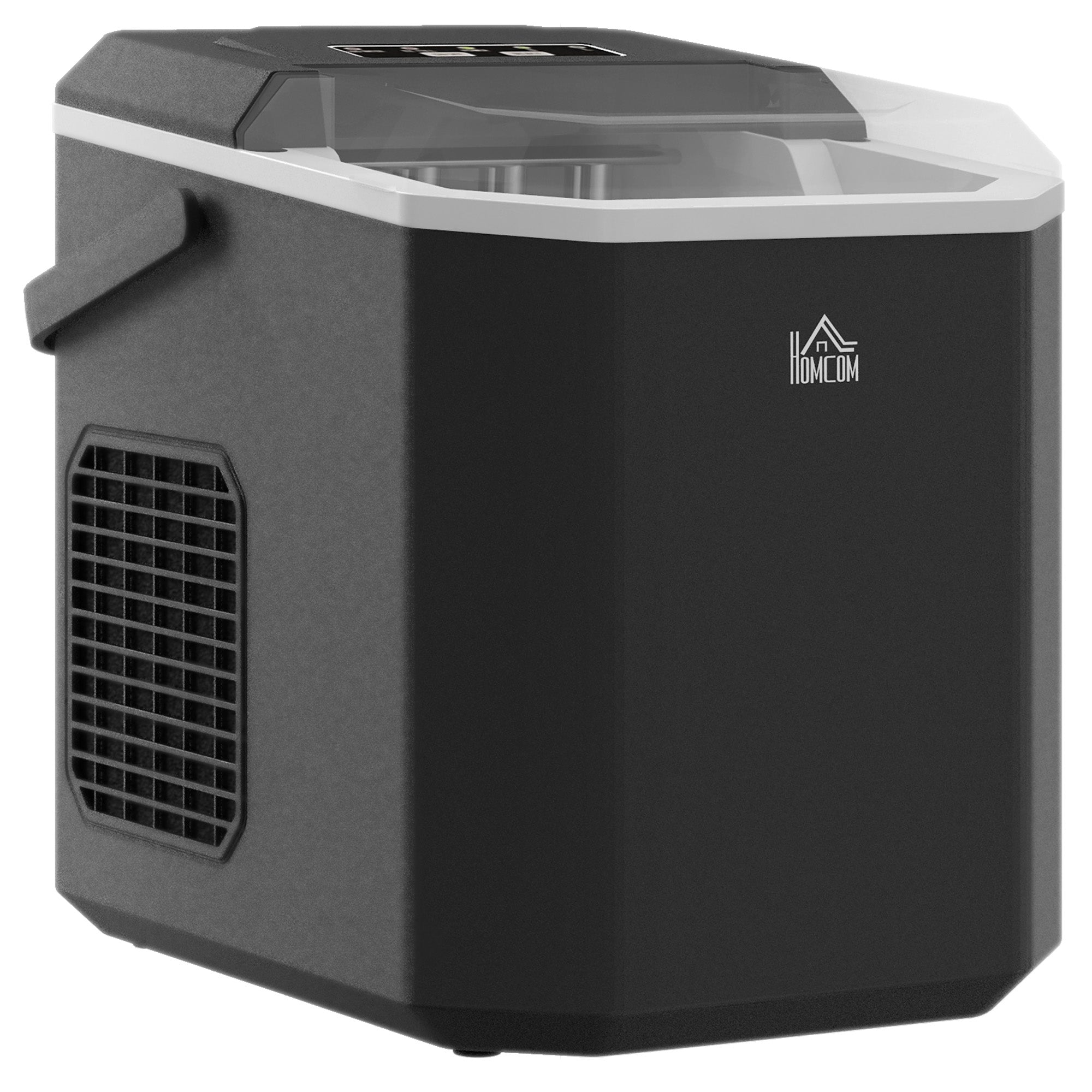 HOMCOM Portable Ice Maker, Self Cleaning Ice Machine with 9 Ice Cubes Ready in 6 Mins, 26lbs/24Hrs, 2 Sizes of Bullet Ice