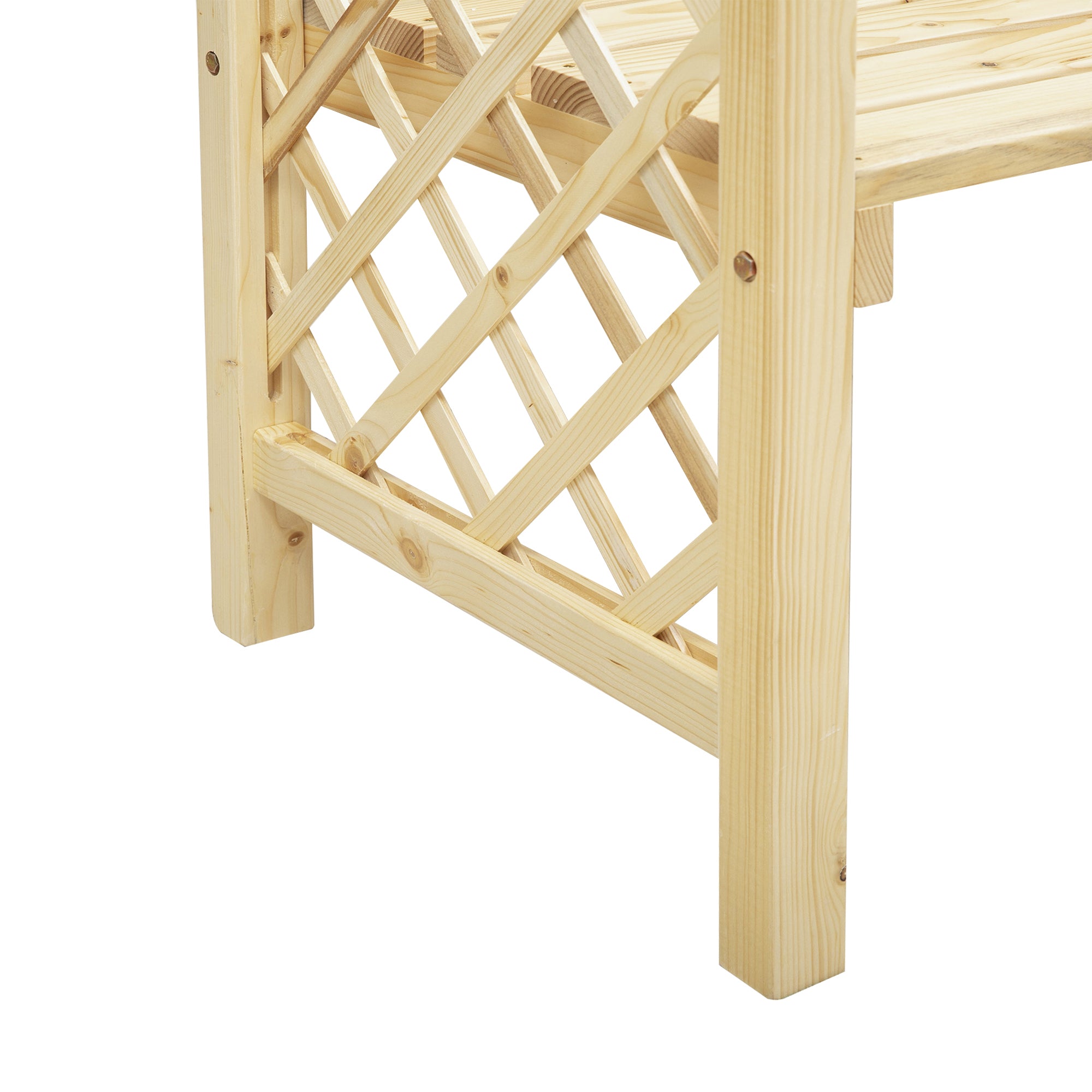 Outsunny Garden Bench with Arch Wooden Bench Trellis for Vines/ Climbing Plants for Patio Furniture, Front Porch Decor, Garden Arbor and Outdoor Garden Seating, Nature