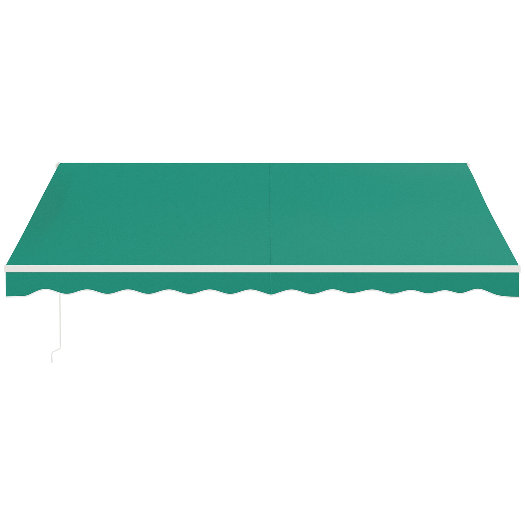 Outsunny 13' x 10' Electric Awning, Retractable Awning Sun Shade Shelter with Remote Controller, Manual Crank Handle and Aluminum Frame, for Deck, Balcony, Yard, Green