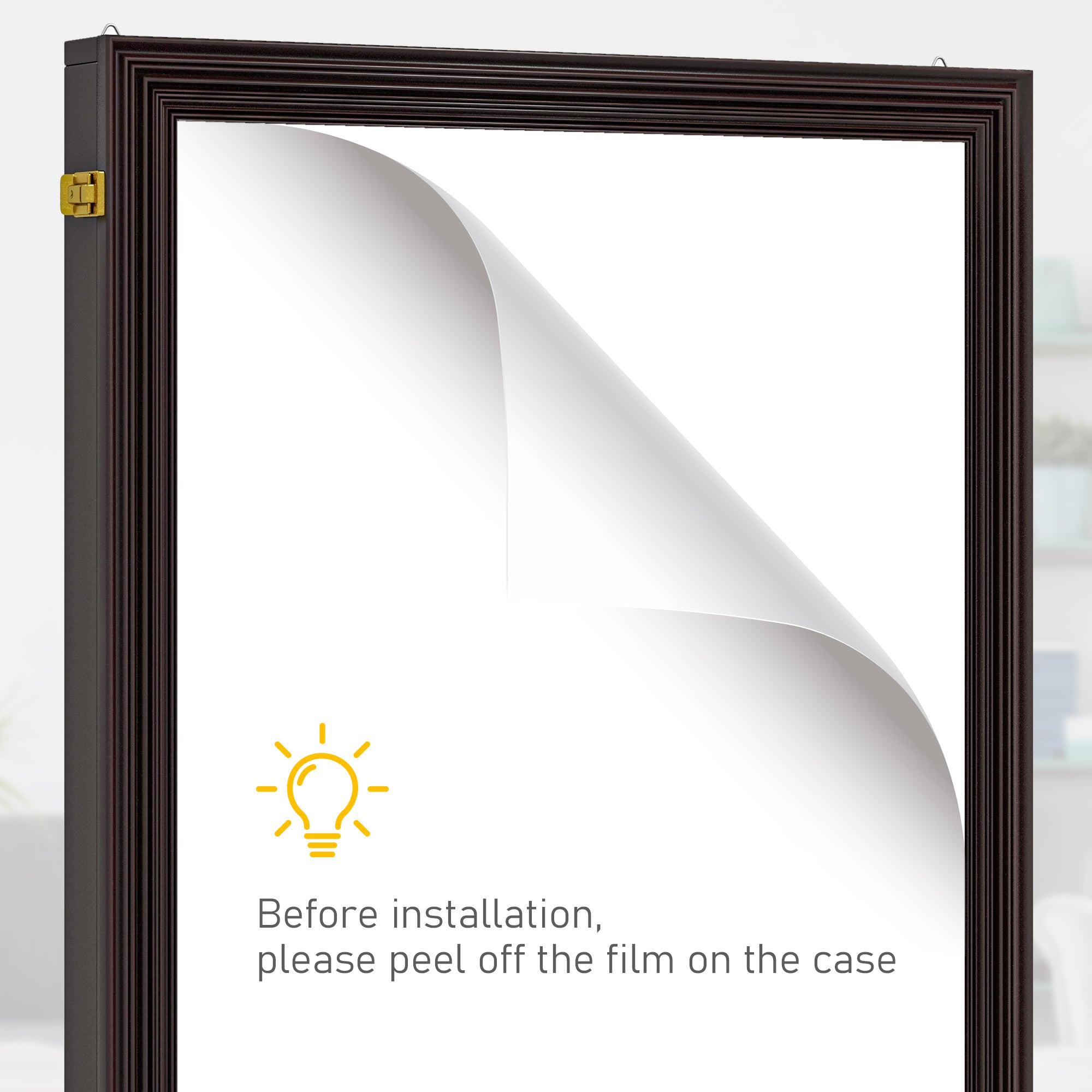 HOMCOM 24" x 32" Hockey Jersey Frame, Jersey Shadow Box for Basketball, Football, Baseball, Brown