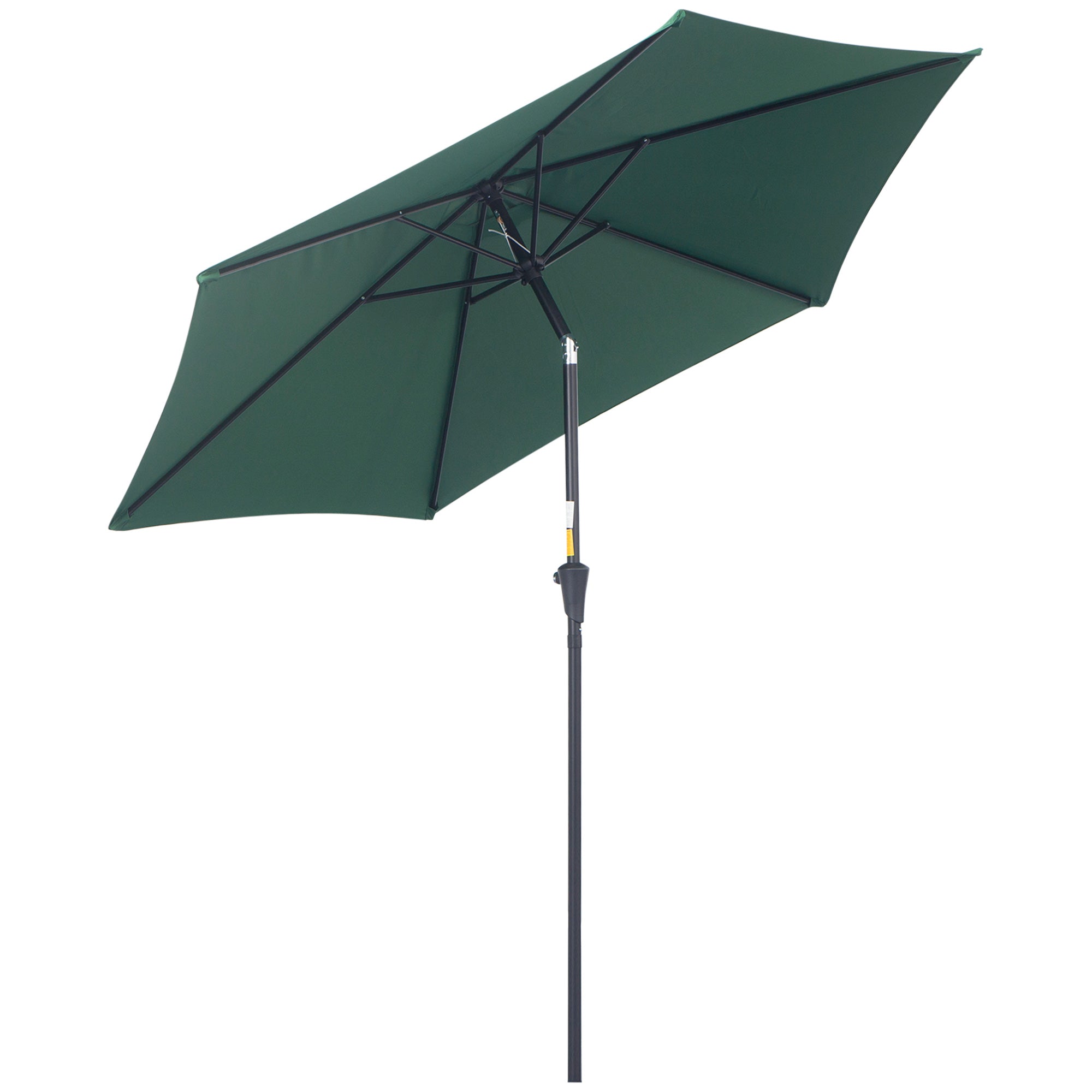 Outsunny 8.5FT Patio Umbrella, Round Garden Parasol with 6 Ribs, Market Sunshade Tilt Canopy w/ Crank Handle for Outdoor, Green