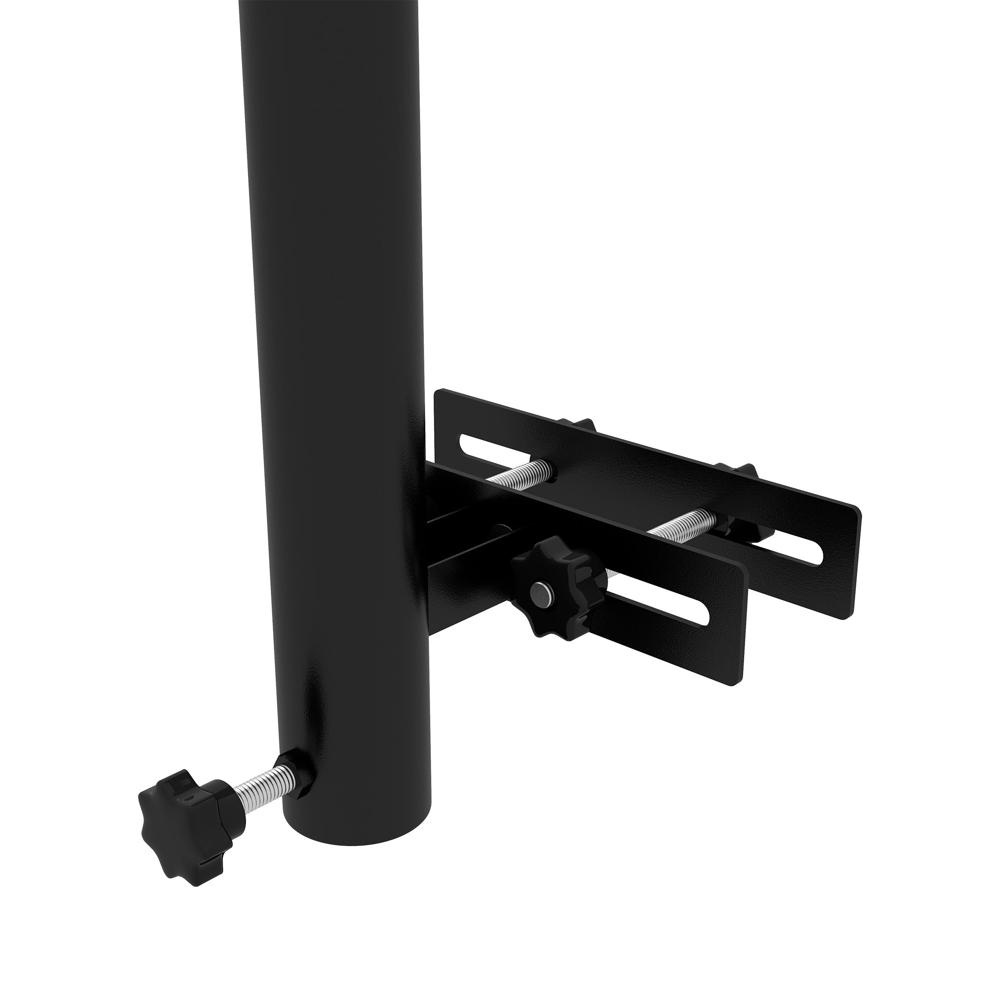 Outsunny Patio Umbrella Holder Stand for Deck Railing, Umbrella Deck Mount Bracket with Adjustable Clamps, Black