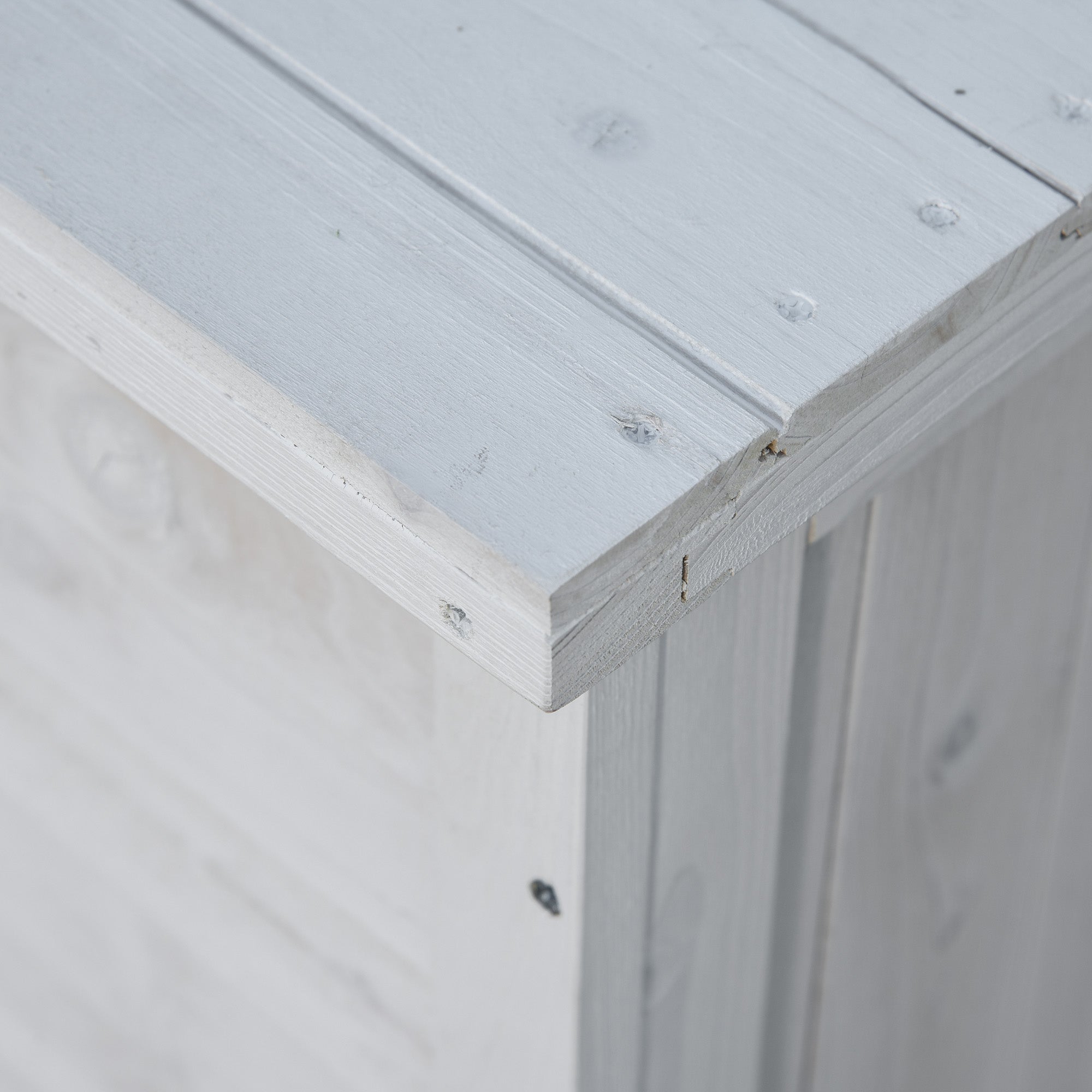 Outsunny 75 Gallon Wooden Storage Box patio Deck Box Bench, Garden Backyard Outdoor Storage Container with Aerating Gap & Weather-Fighting Finish, White