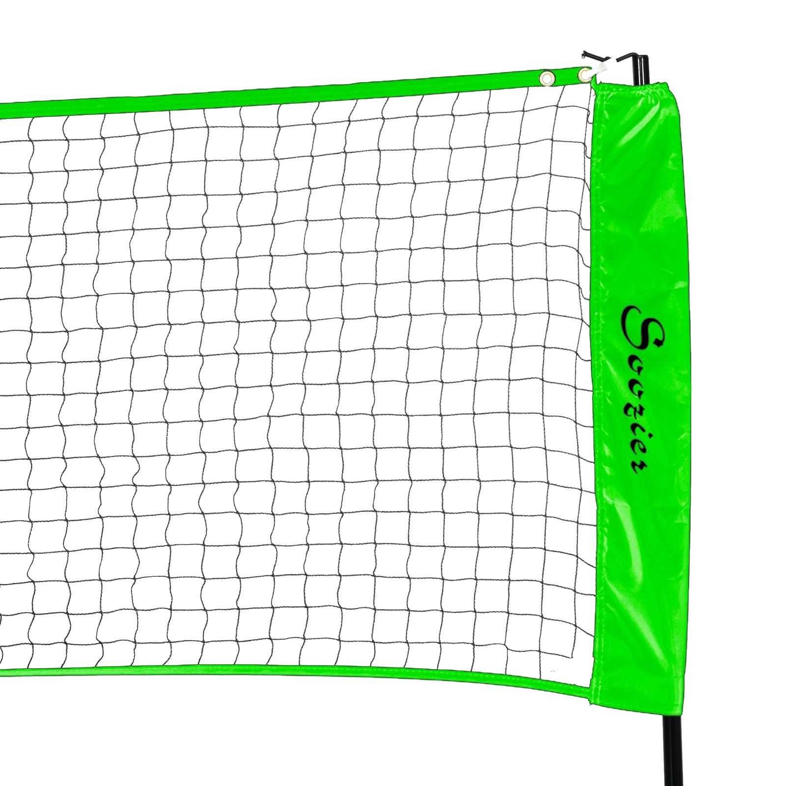 Soozier Portable Badminton Set, Pickleball Volleyball Net with 3 Shuttlecocks, 4 Rackets, for Indoor Outdoor, Beach, Backyard
