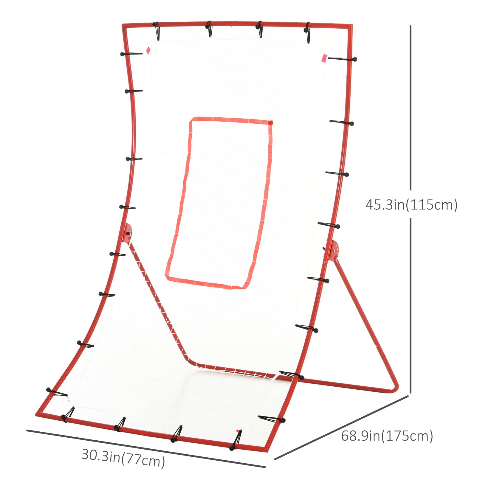 Soozier Pitch Back 5 Angles Adjustable Rebounder Net Goal Pitching and Throwing Practice Partner, Baseball/Soccer/Football/Basketball/Volleyball Daily Training (4 J-type Ground Nails included)