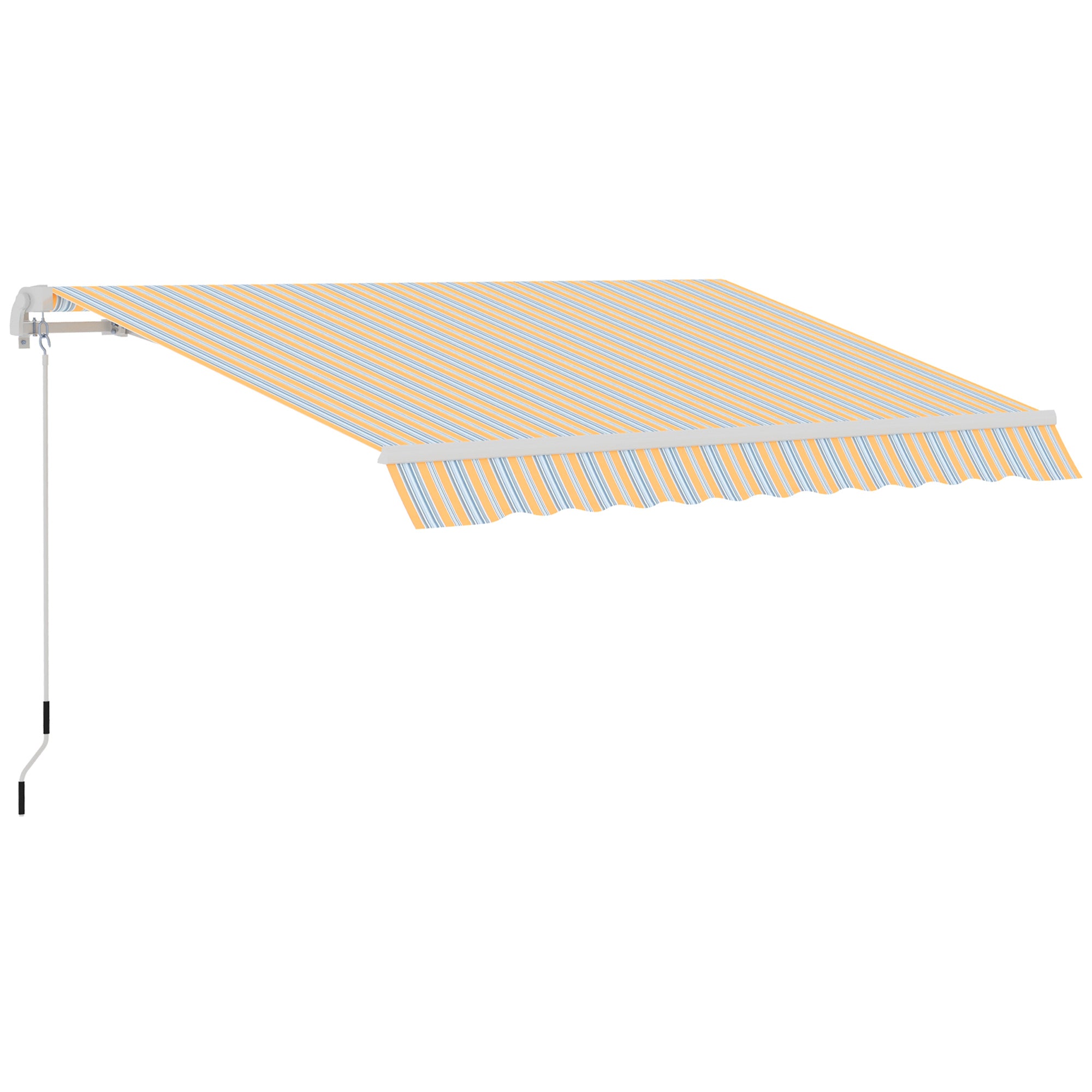 Outsunny 10' x 8' Manual Retractable Awning, Sun Shade Shelter Canopy, with Aluminum Frame and UV Protection for Patio Deck Yard Window Door, Mix Colour