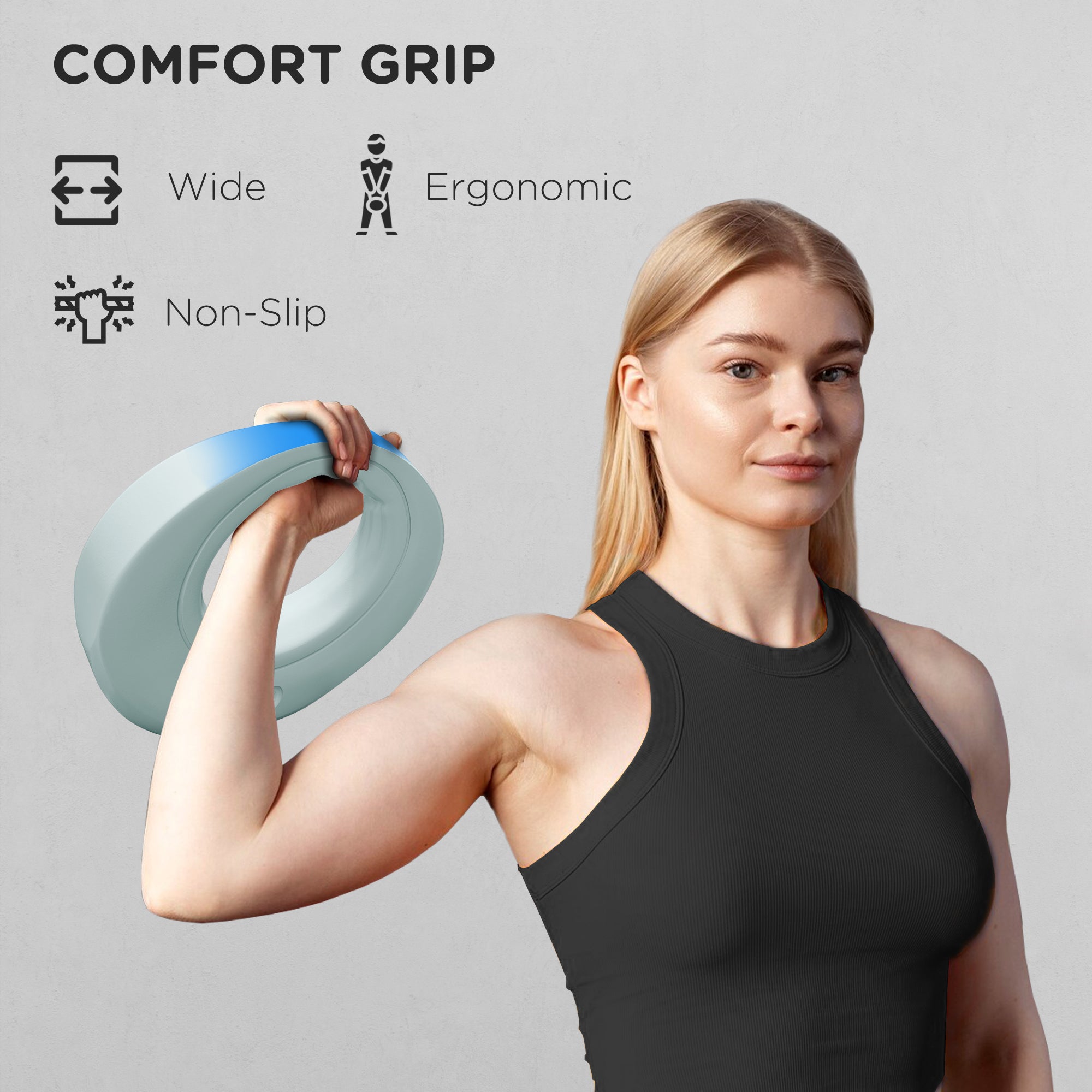 Soozier 13lbs Kettlebell, Soft Kettle Bell with Wide Handle for Home Gym Weight Lifting and Strength Training, Light Grey