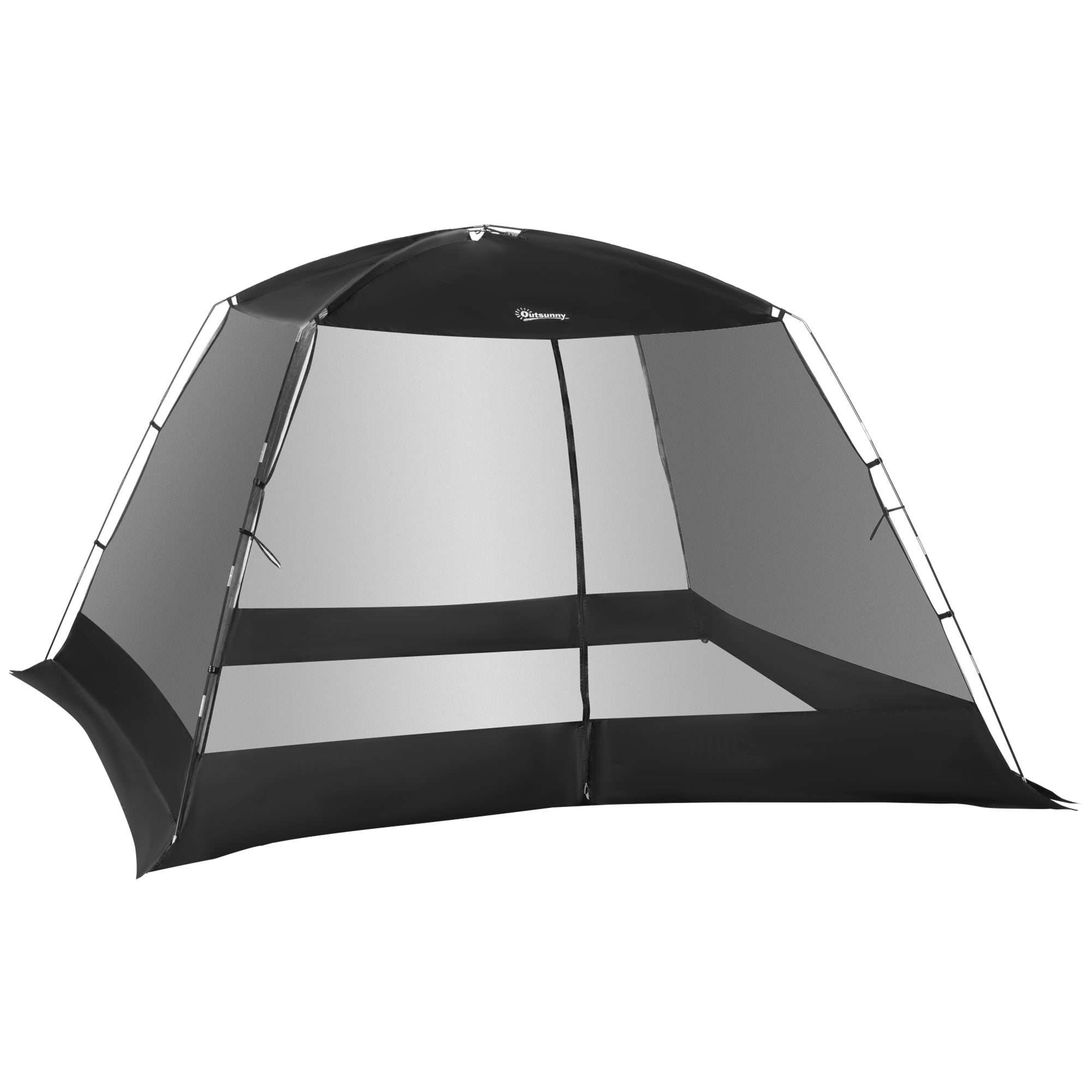 Outsunny 10 x 10 ft Canopy Screen Tent, Outdoor Screen House Camping Gazebo with Portable Carry Bag for 4-6 People, Black