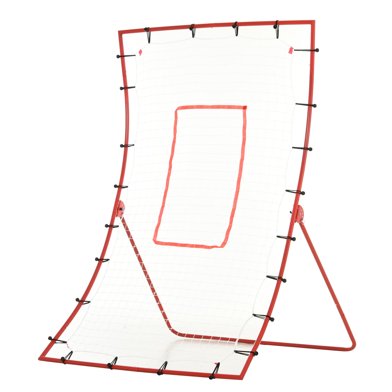 Soozier Pitch Back 5 Angles Adjustable Rebounder Net Goal Pitching and Throwing Practice Partner, Baseball/Soccer/Football/Basketball/Volleyball Daily Training (4 J-type Ground Nails included)
