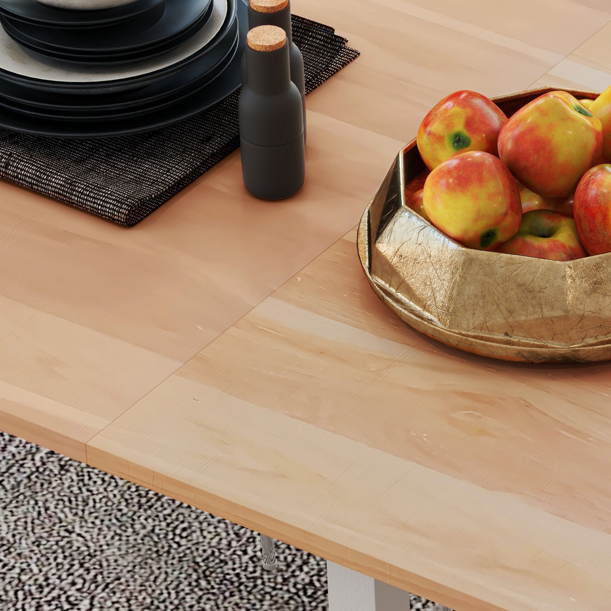 HOMCOM Extending Kitchen Table For Six, Expandable Dining Table for Small Spaces, Folding Dining Table, Natural