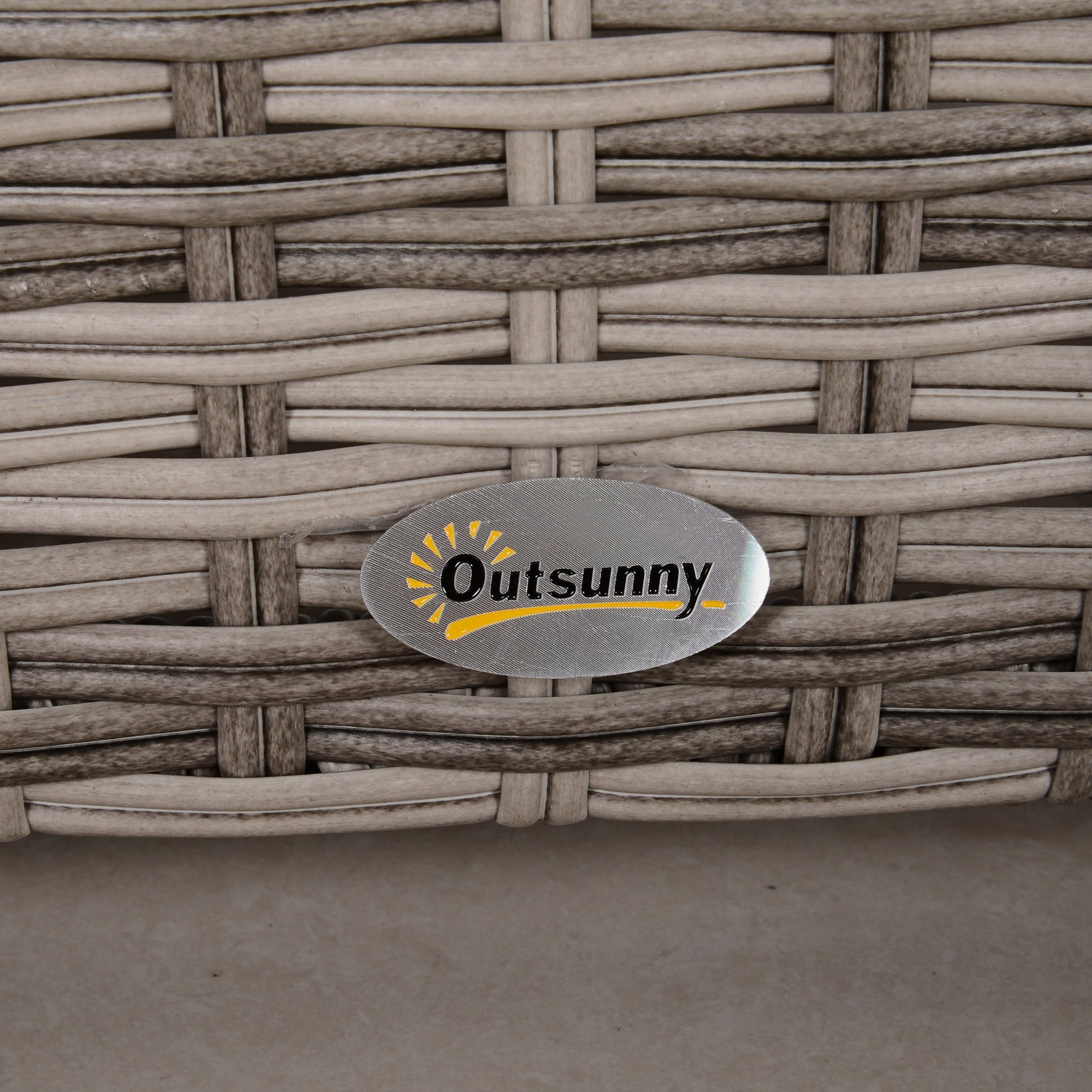 Outsunny 8 Pieces Patio Furniture Set, Outdoor Wicker Rattan Sofa Set Yard Conversation Seat Tea Table and Footstool Garden Patio Furniture w/ 2 Set Cushion Cover Grey & Orange