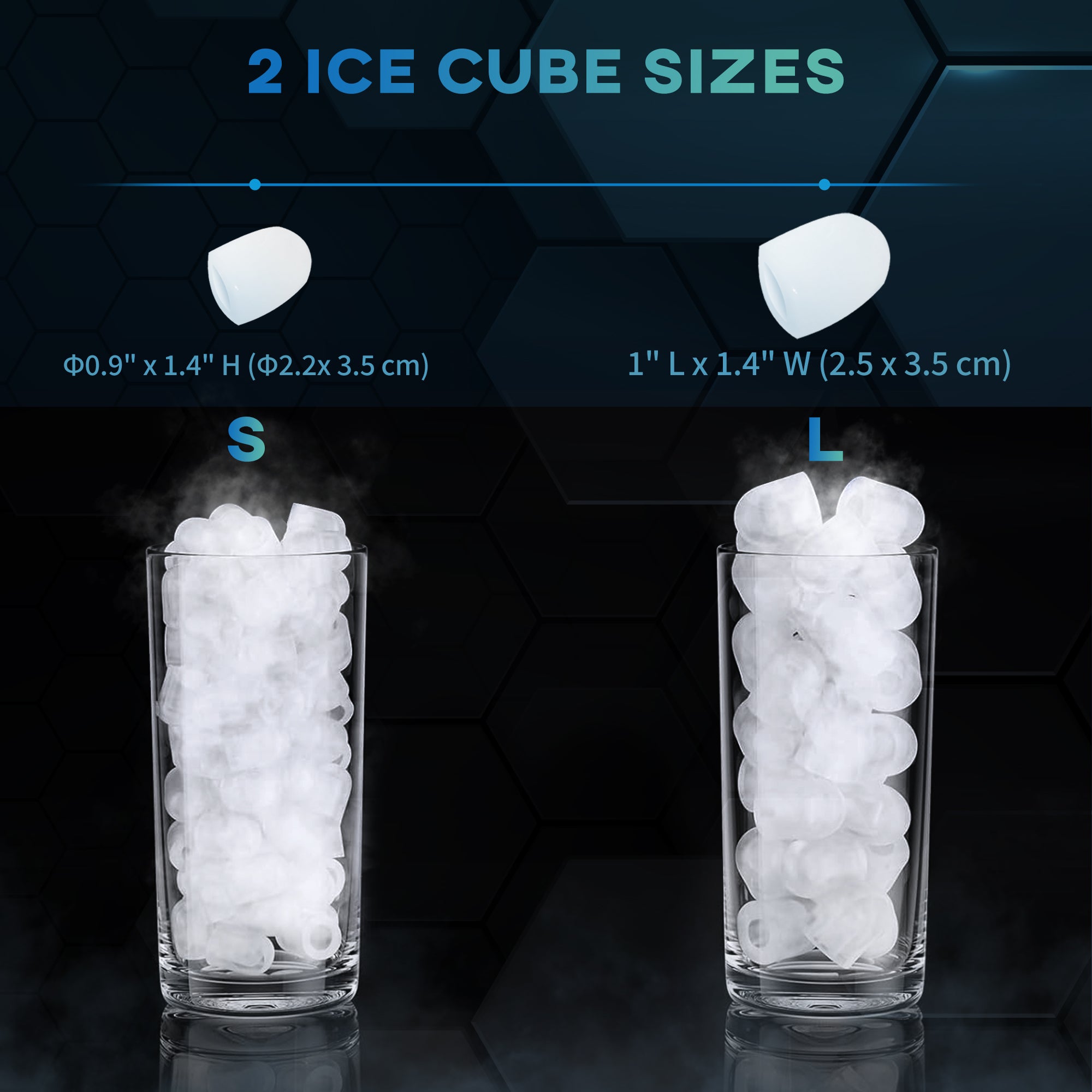 HOMCOM Portable Ice Maker, Self Cleaning Ice Machine with 9 Ice Cubes Ready in 6 Mins, 26lbs/24Hrs, 2 Sizes of Bullet Ice