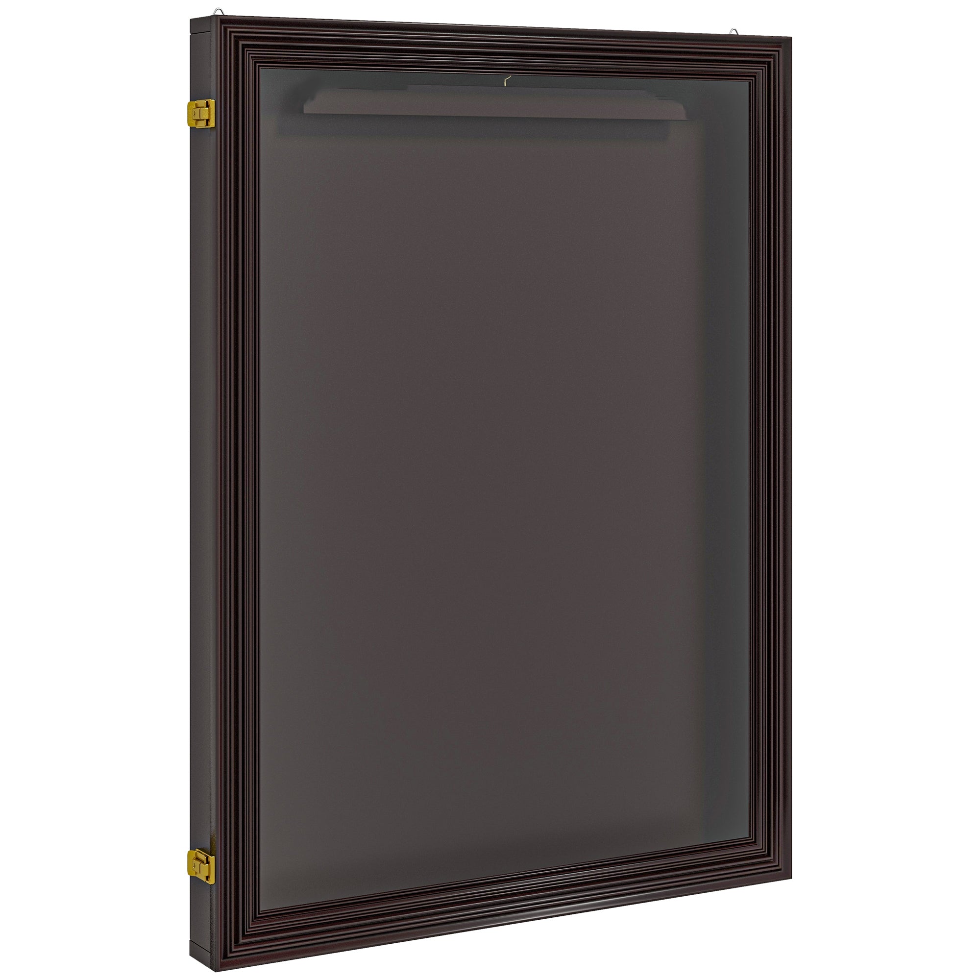 HOMCOM 24" x 32" Hockey Jersey Frame, Jersey Shadow Box for Basketball, Football, Baseball, Brown