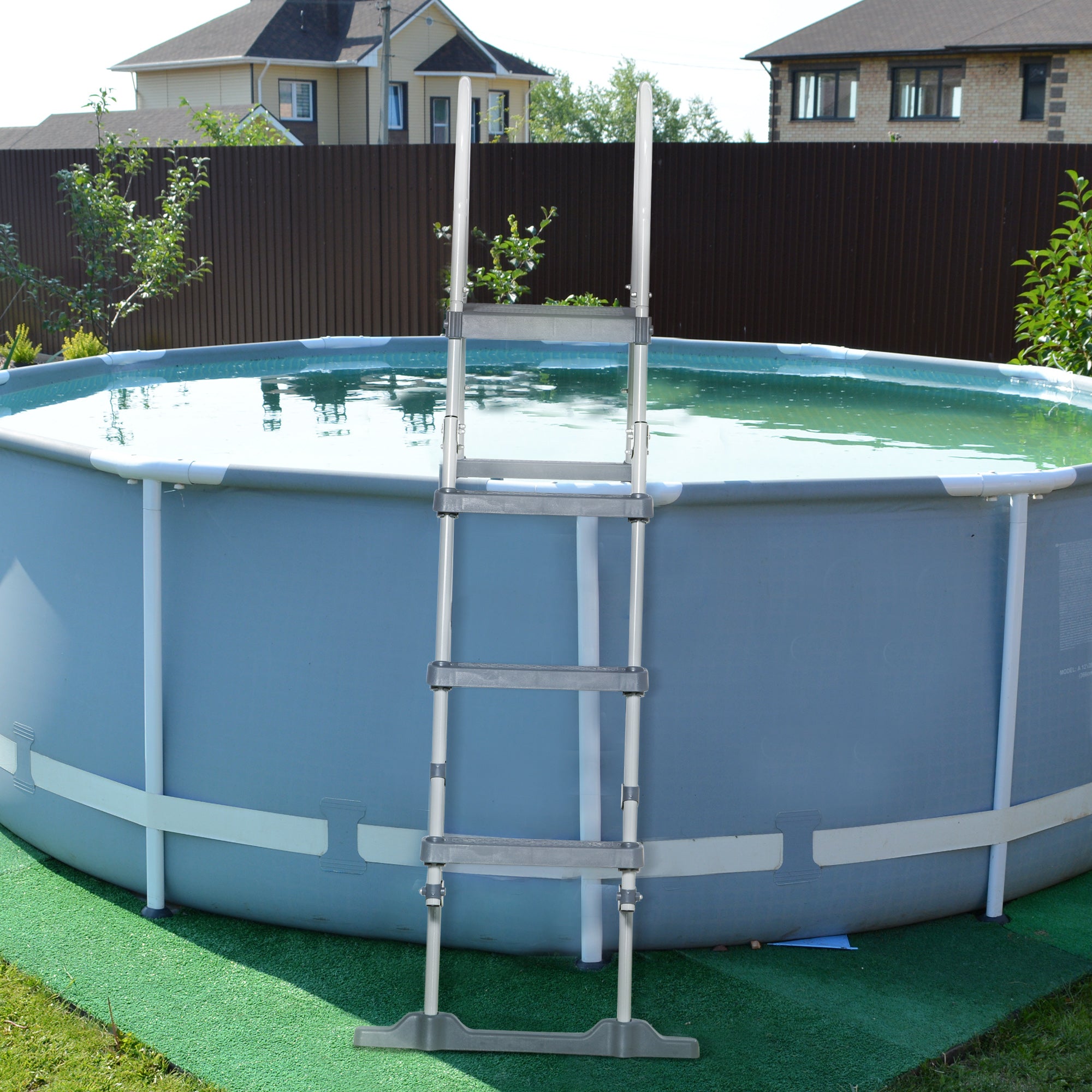 Outsunny 70" Above Ground Pool Ladder for 48" Pool Wall Height, Grey