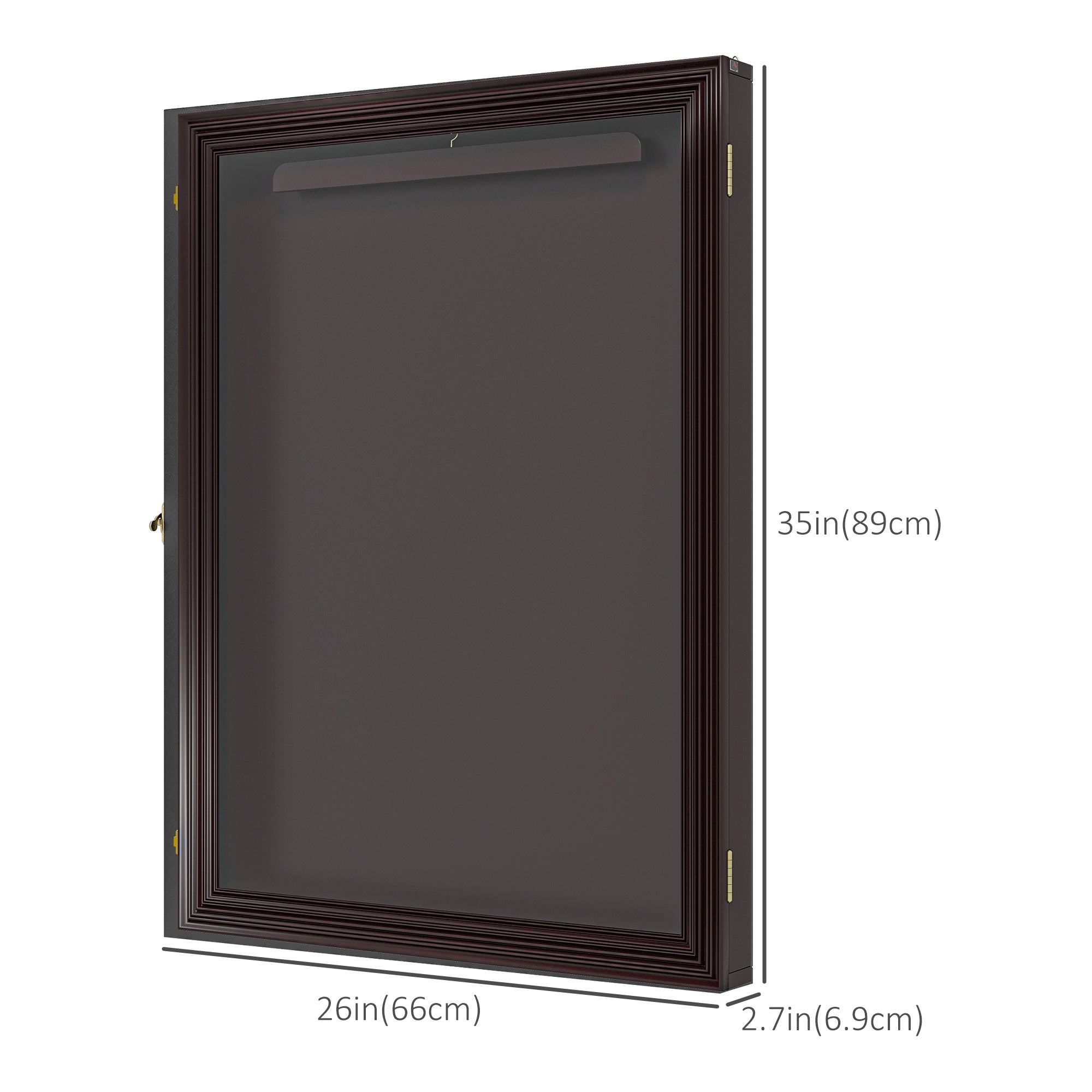 HOMCOM 24" x 32" Hockey Jersey Frame, Jersey Shadow Box for Basketball, Football, Baseball, Brown