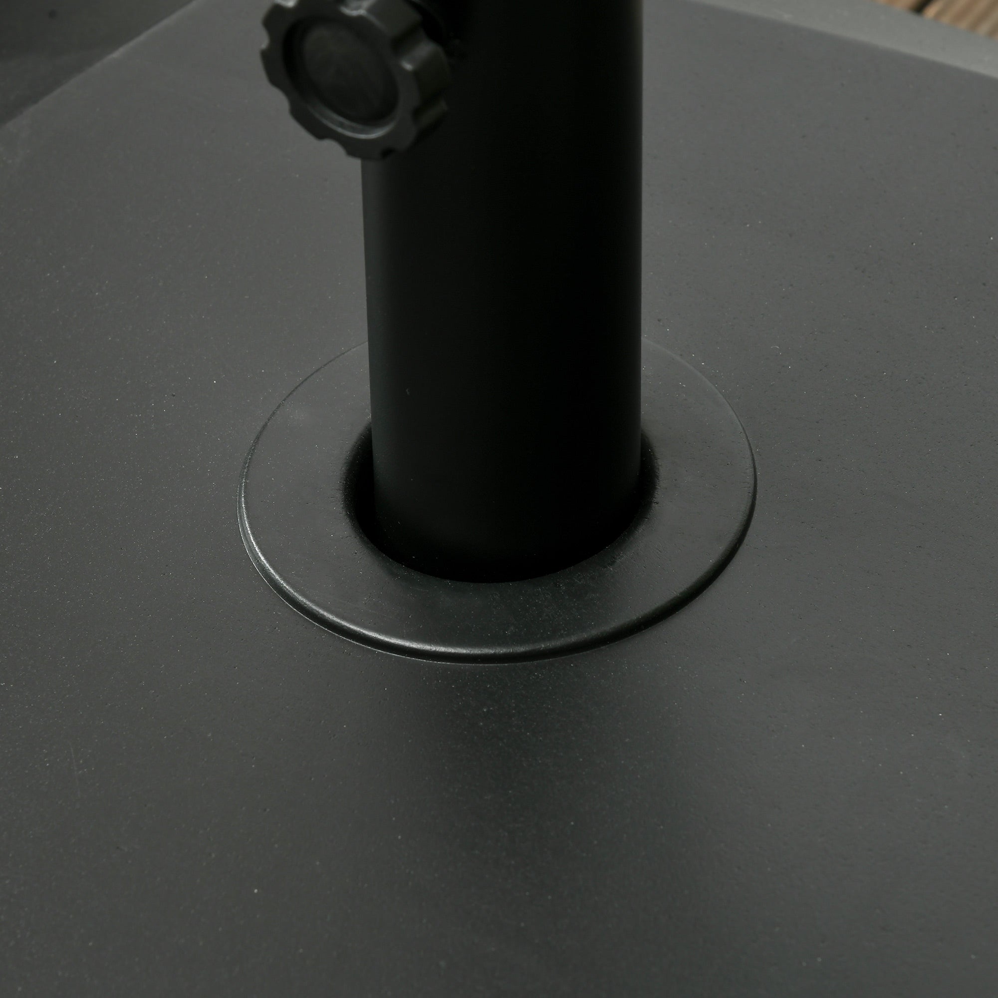 Outsunny Filled Patio Umbrella Base with Wheels, 132 lb Heavy Duty Market Umbrella Stand for Outdoor, Garden, Backyard, Black