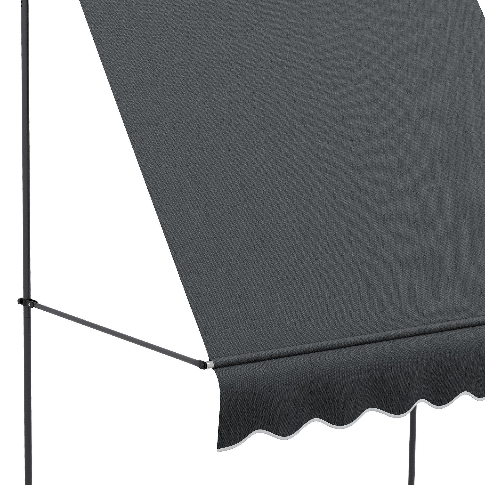 Outsunny 6.5' x 4' Manual Retractable Awning, Non-Screw Freestanding Patio Awning, UV Resistant, for Window or Door, Dark Grey