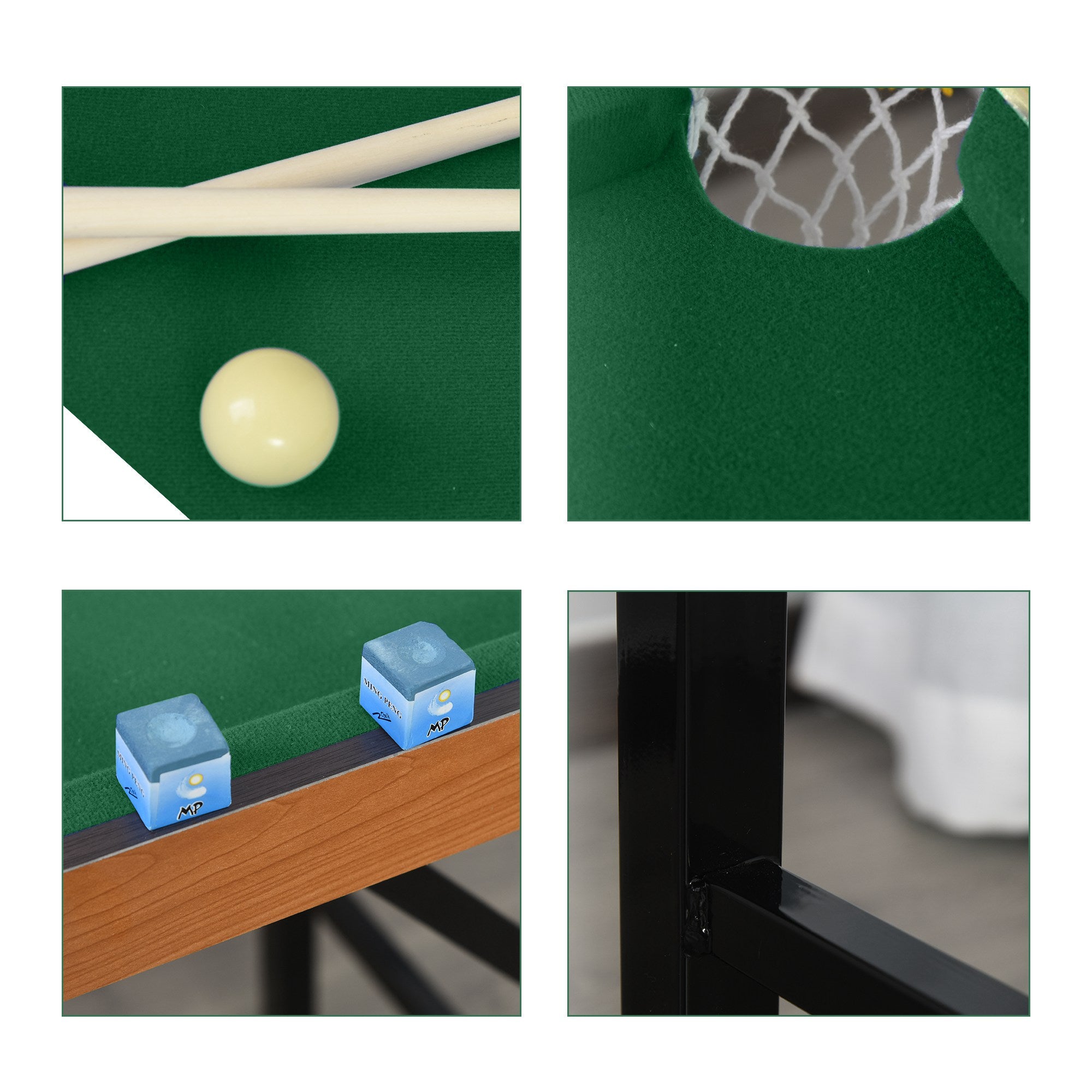 Soozier 54.3"L Mini Pool Table Portable Billiard Table Includes Cues, Ball, Chalk, Rack, for Kids