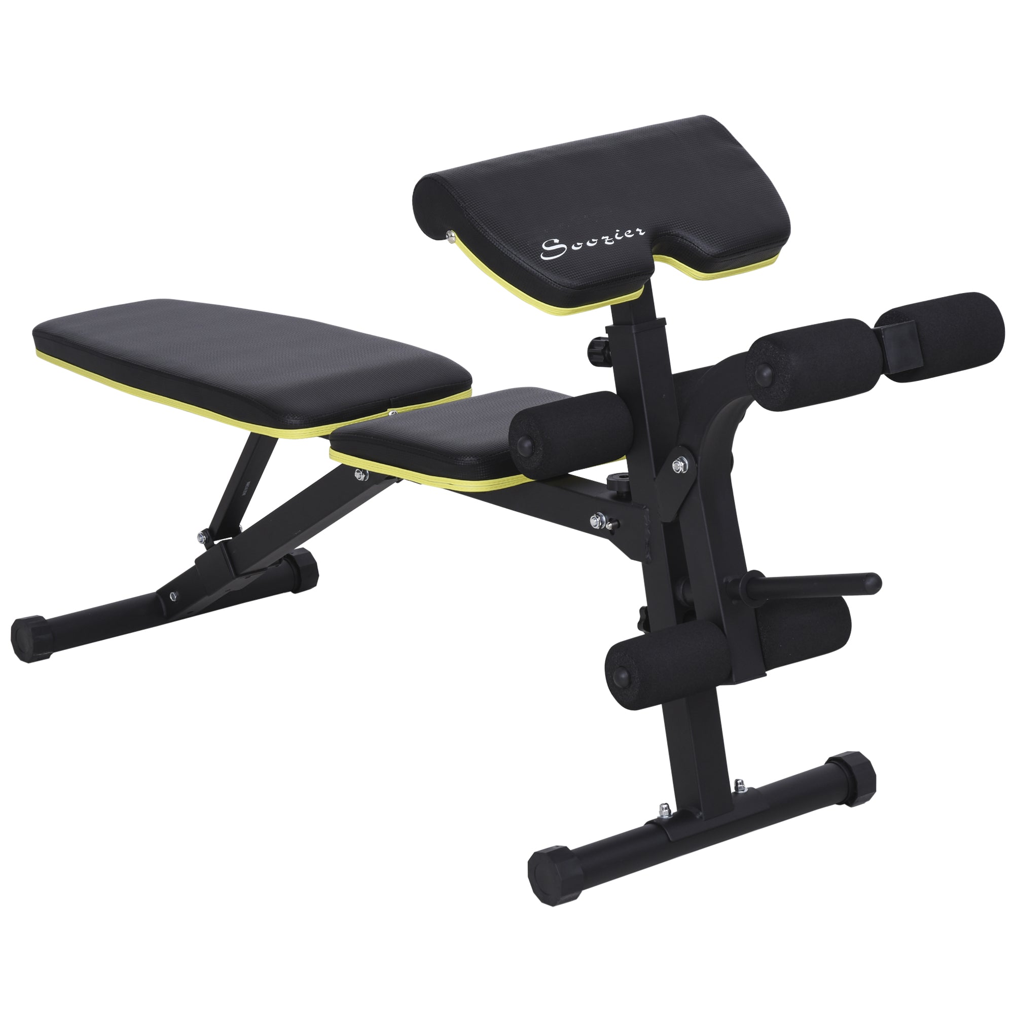 Soozier Adjustable Weight Bench, Sit Up Dumbbell Bench, Multi-Functional Purpose Hyper Extension Workout Bench with Adjustable Seat and Back Angle